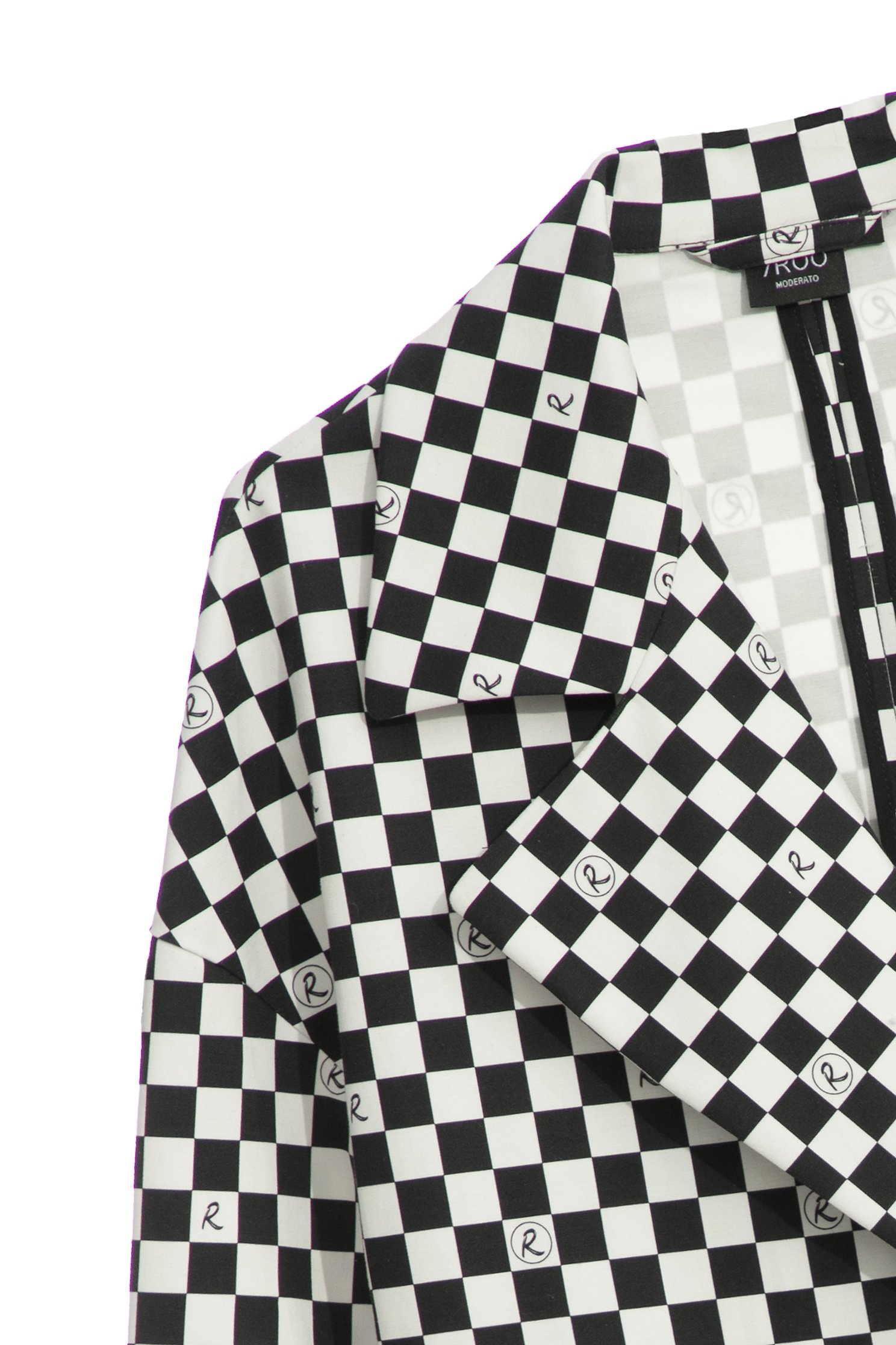 R Logo Checkered Trench CoatR Logo Checkered Trench Coat,Jackets,Outerwear,Season (SS) Look,longcoats