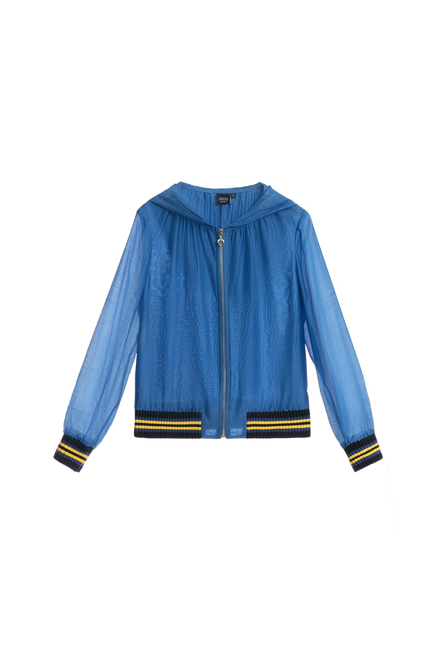 Blue Hoodie Jacket With Contrast Trim DetailBlue Hoodie Jacket With Contrast Trim Detail,Jackets,Outerwear,Season (SS) Look