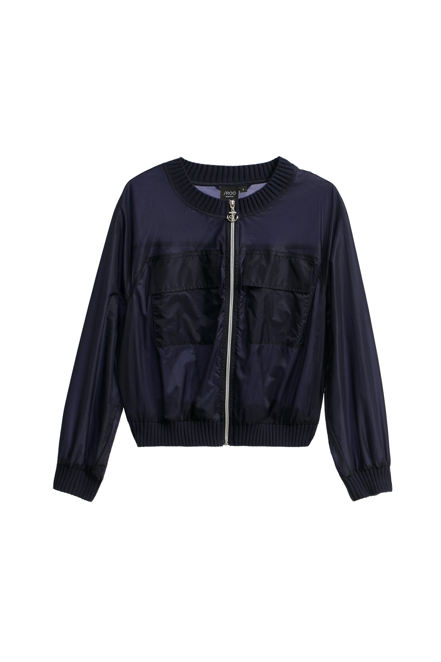 Front Zip Navy WindbreakerFront Zip Navy Windbreaker,Jackets,Outerwear,Season (SS) Look