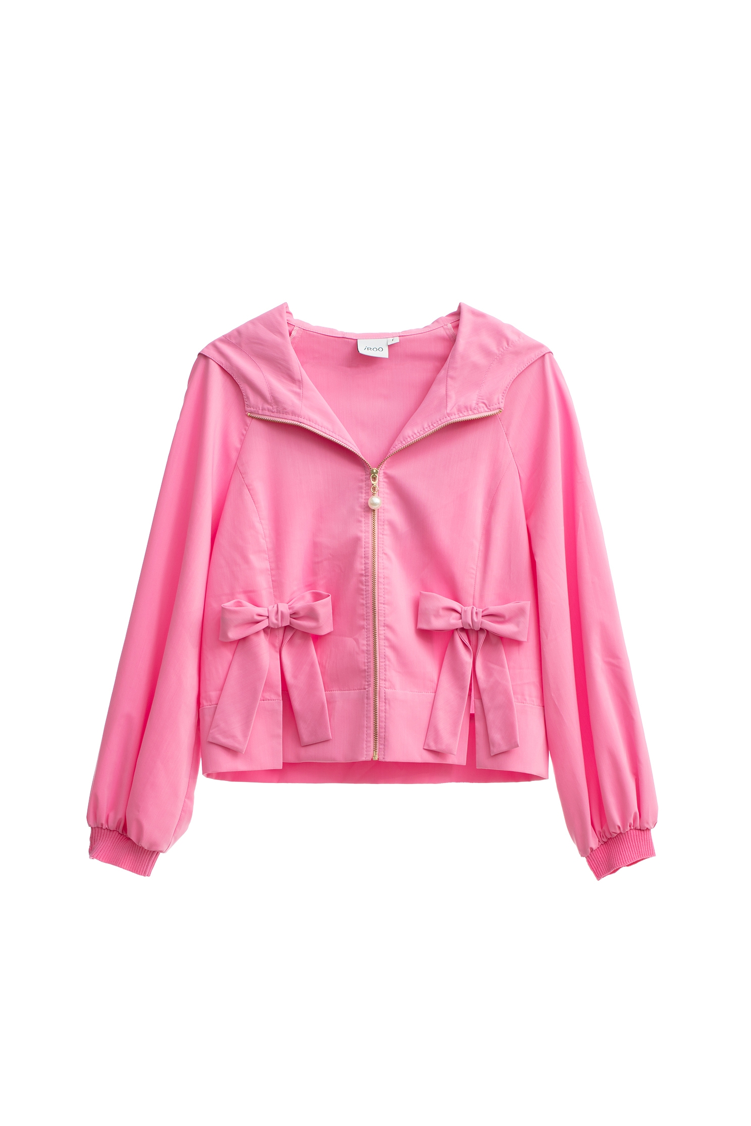 Pink Hoodie Anti-wrinkle JacketPink Hoodie Anti-wrinkle Jacket,Jackets,Outerwear,Season (SS) Look,bows,Hoodie jackets