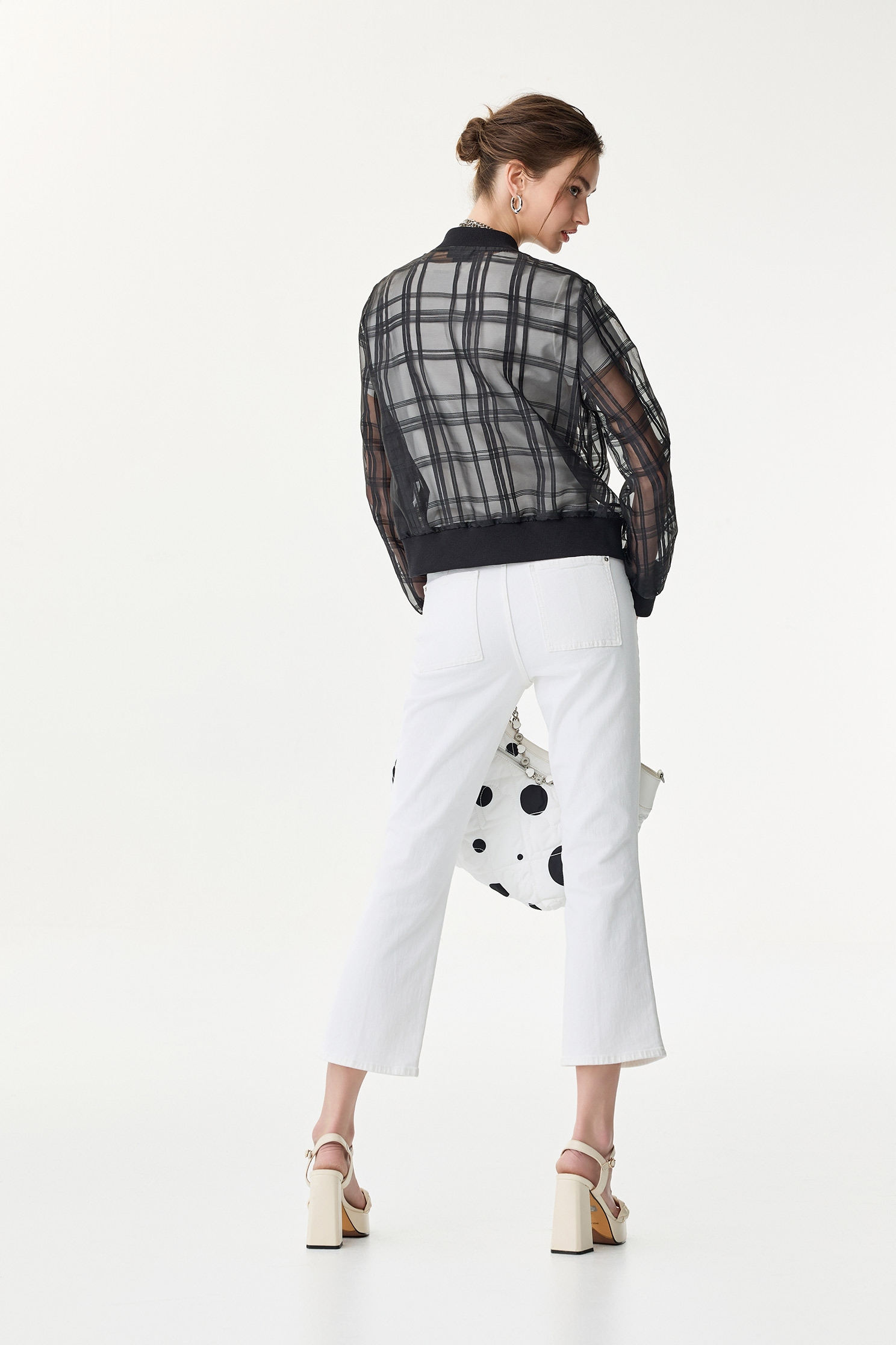 Checkered Organza Varsity JacketCheckered Organza Varsity Jacket