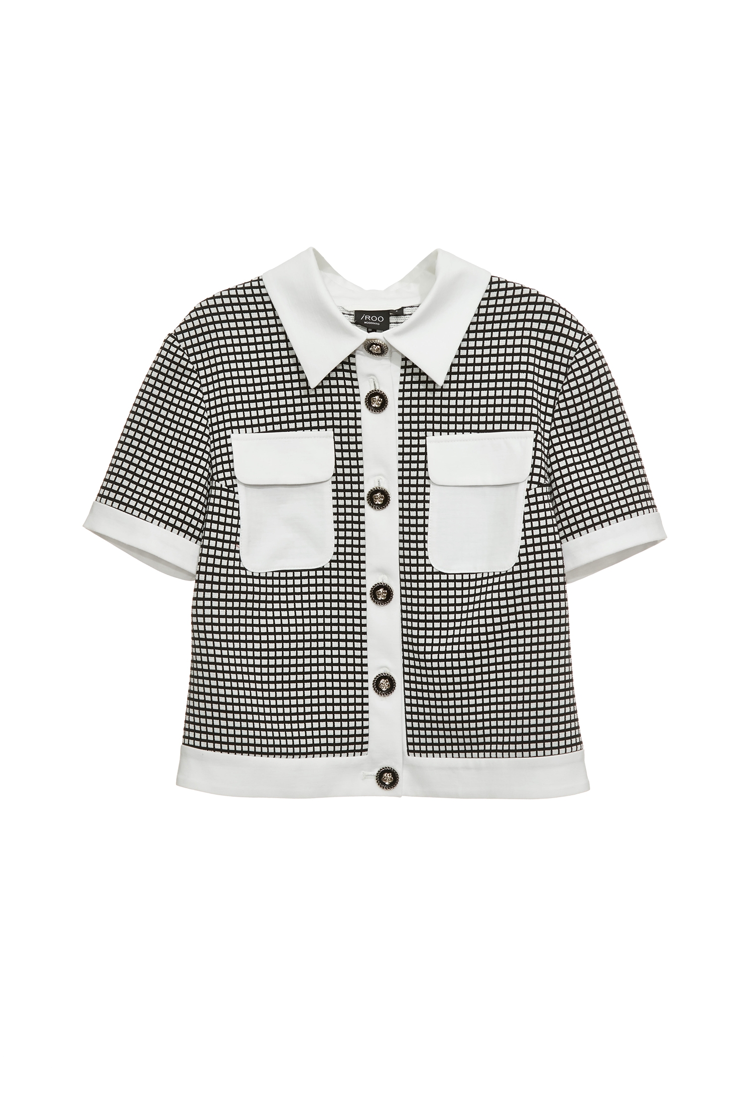 Short Sleeve Contrast Plaid Crop JacketShort Sleeve Contrast Plaid Crop Jacket,Jackets,Outerwear,Season (SS) Look,co-ord sets