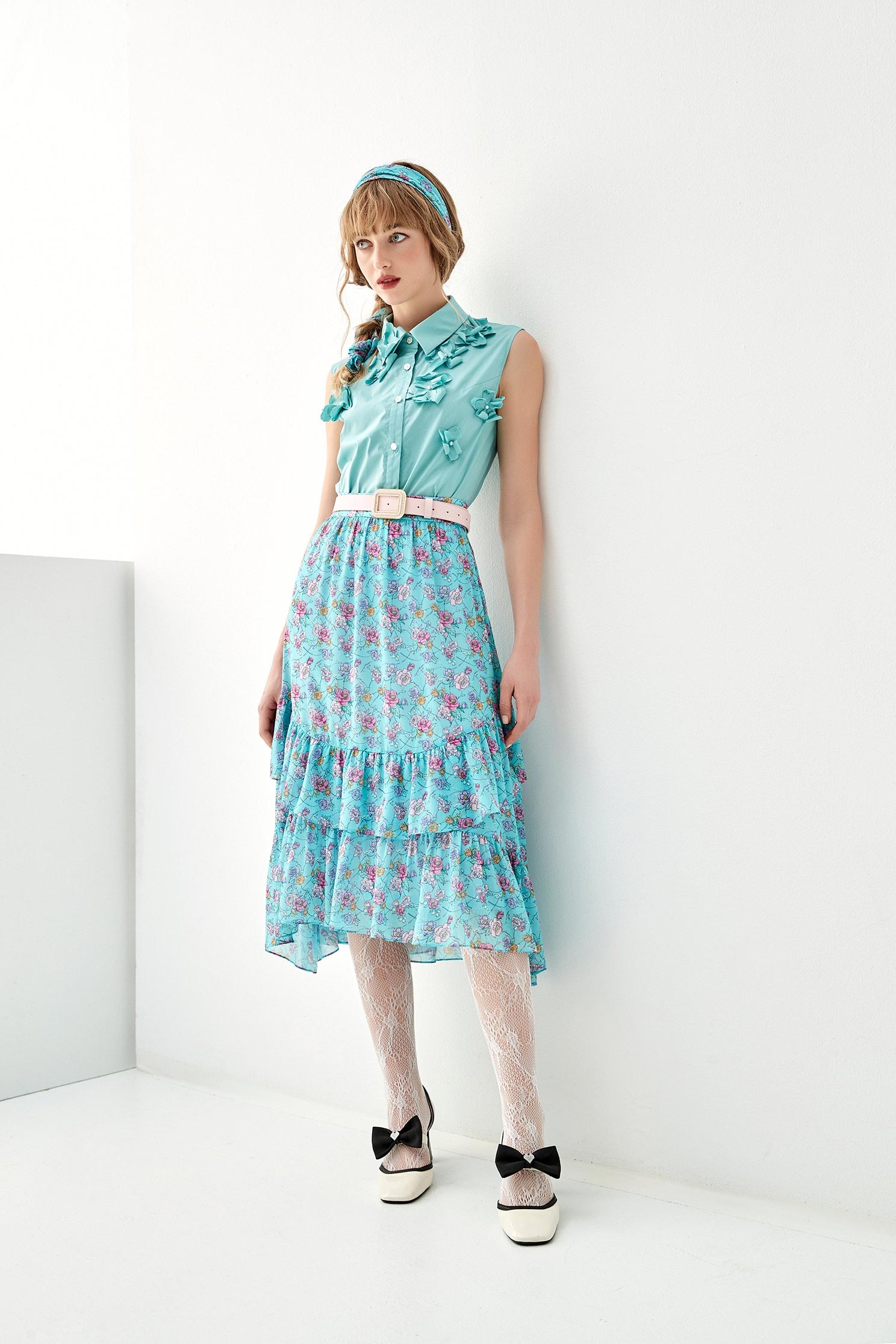 Floral Print Tiered SkirtFloral Print Tiered Skirt,Season (AW) Look,Layered skirts,Midi skirts,Chiffon