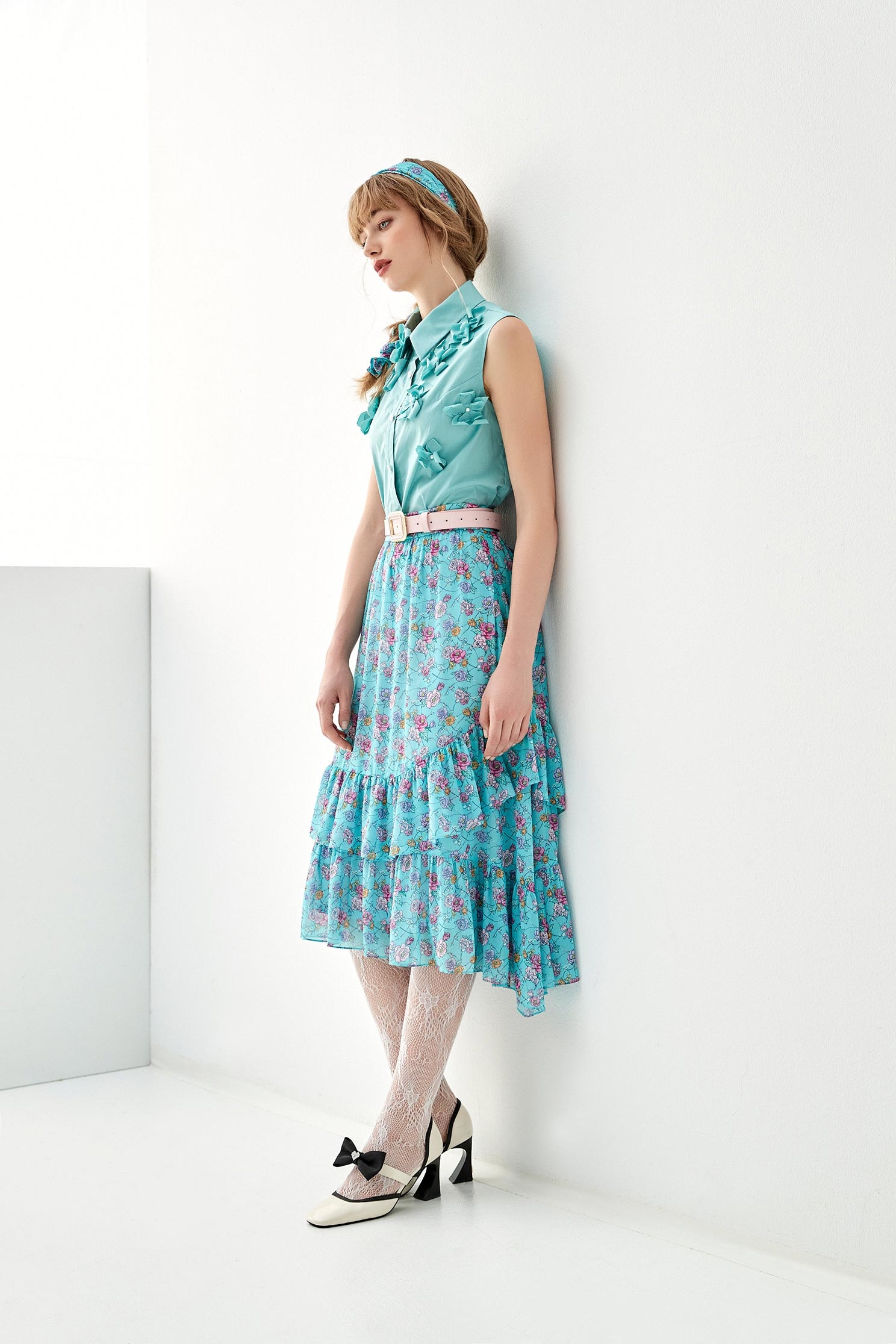 Floral Print Tiered SkirtFloral Print Tiered Skirt,Season (AW) Look,Layered skirts,Midi skirts,Chiffon