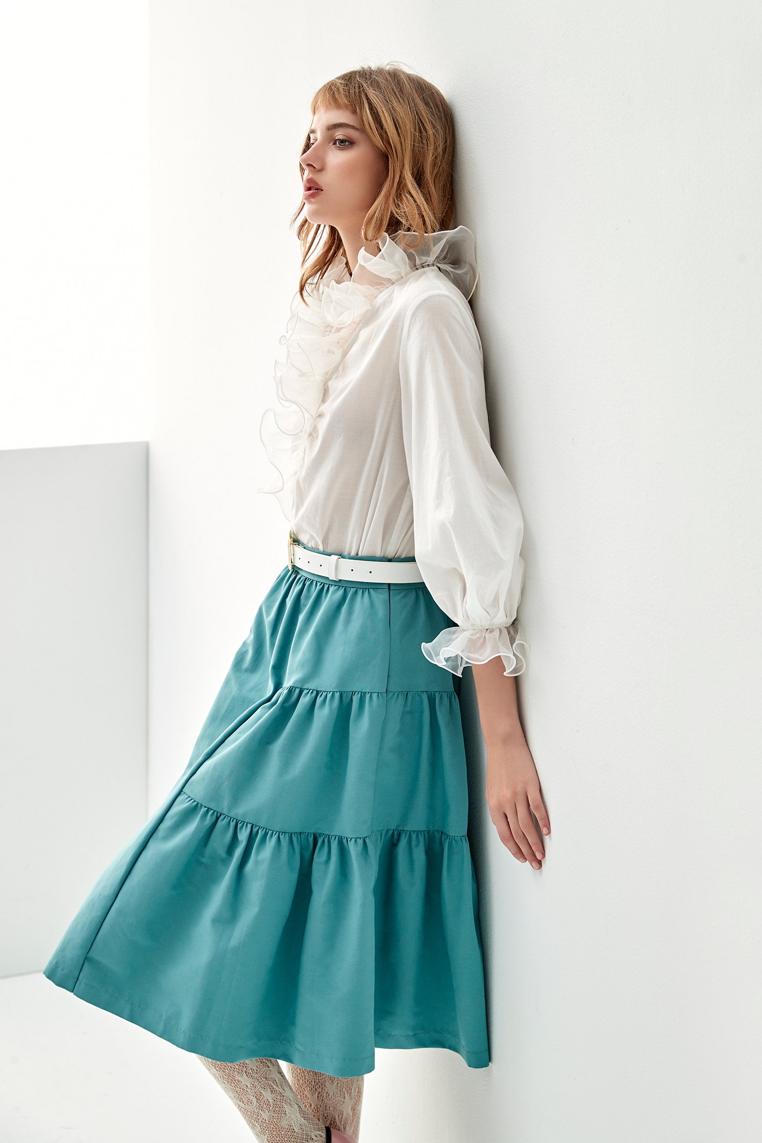 Midi Panel Mid Waist SkirtMidi Panel Mid Waist Skirt,Season (AW) Look,Layered skirts,Midi skirts