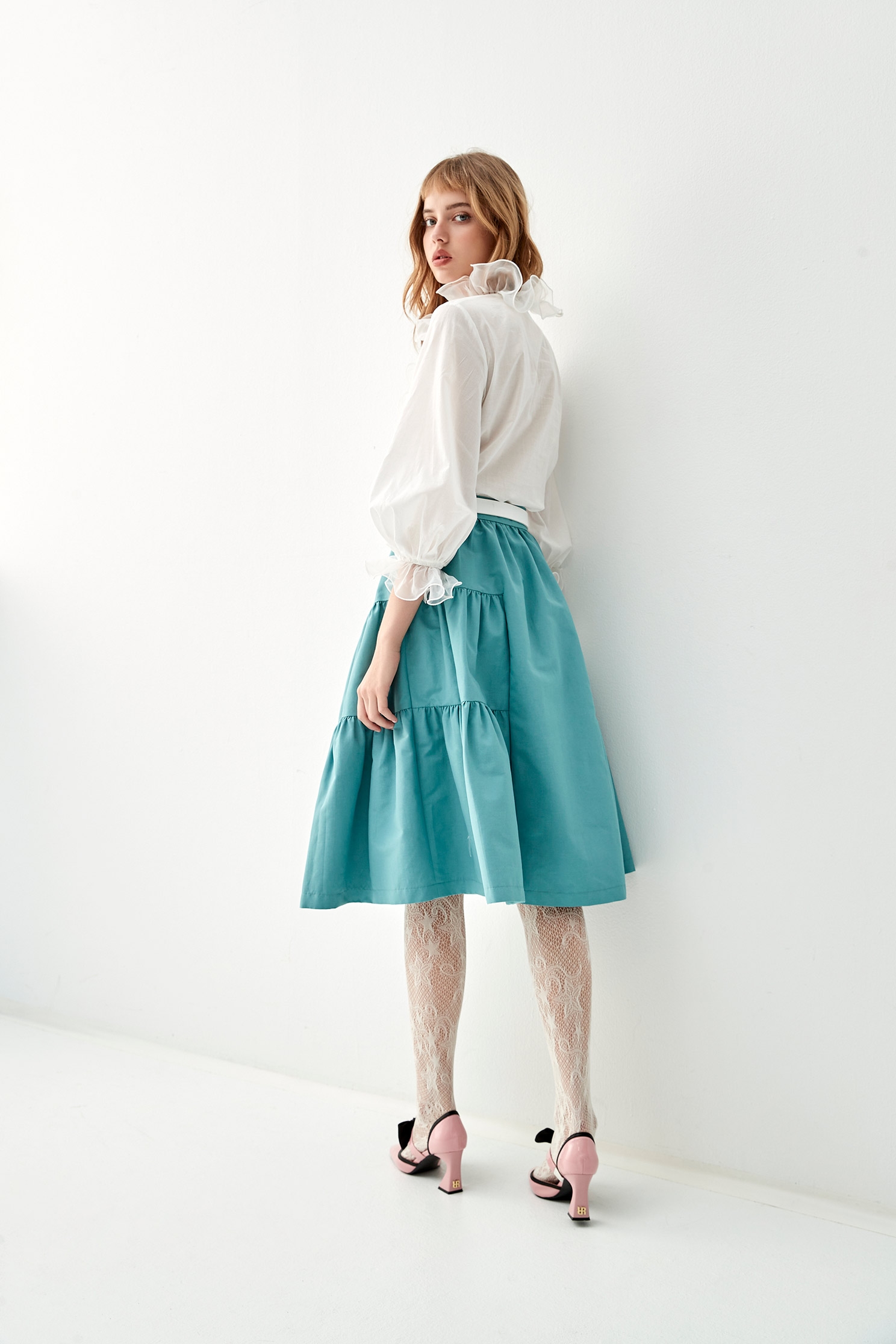 Midi Panel Mid Waist SkirtMidi Panel Mid Waist Skirt,Season (AW) Look,Layered skirts,Midi skirts