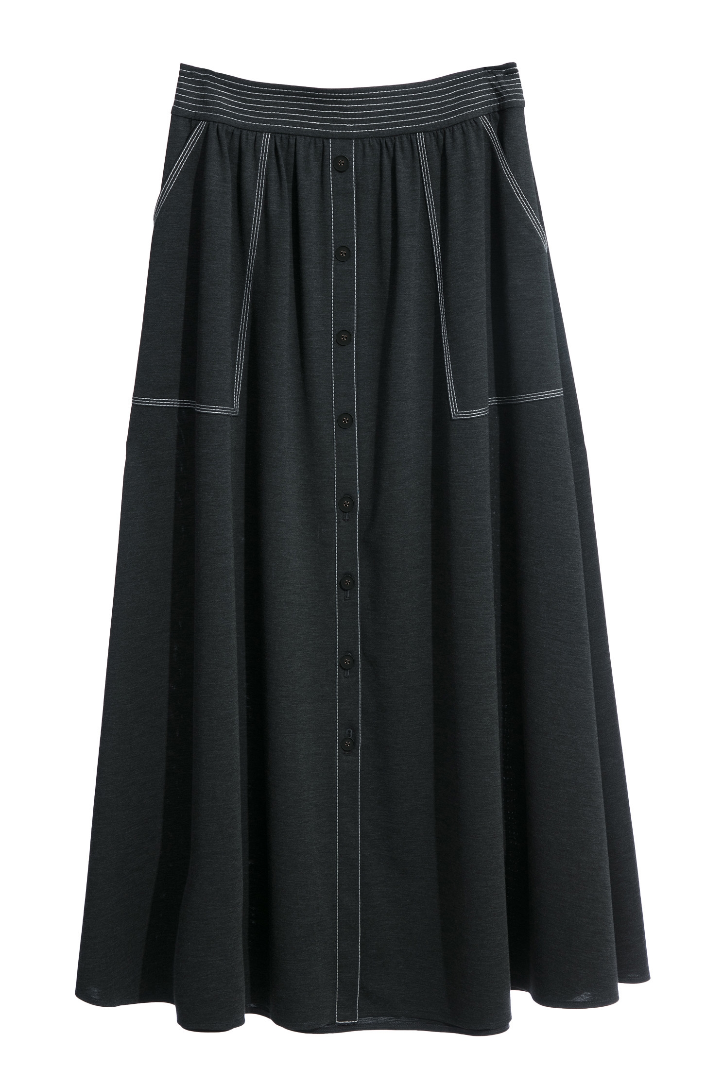 Maxi Skirt With Contrast Stitching DetailMaxi Skirt With Contrast Stitching Detail,Season (AW) Look,Midi skirts