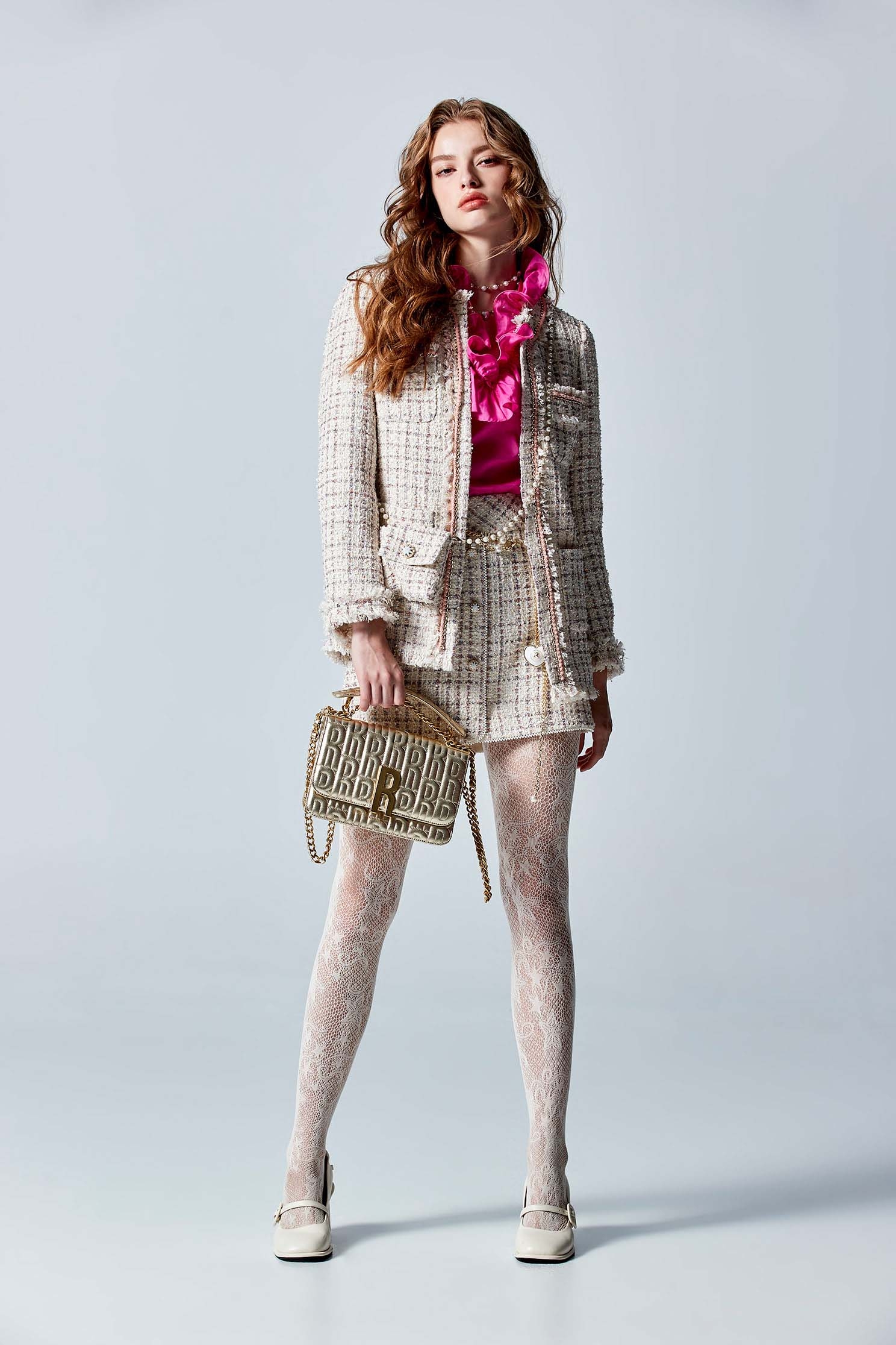 Tweed Skirt With Pearl Trim DetailTweed Skirt With Pearl Trim Detail,pearl,Mini skirts,Season (AW) Look