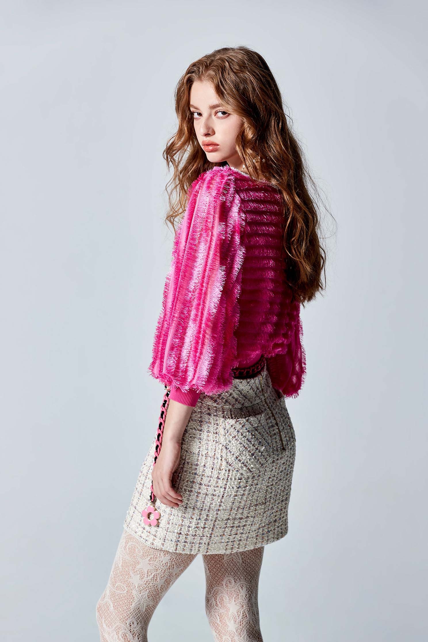 Tweed Skirt With Pearl Trim DetailTweed Skirt With Pearl Trim Detail,pearl,Mini skirts,Season (AW) Look