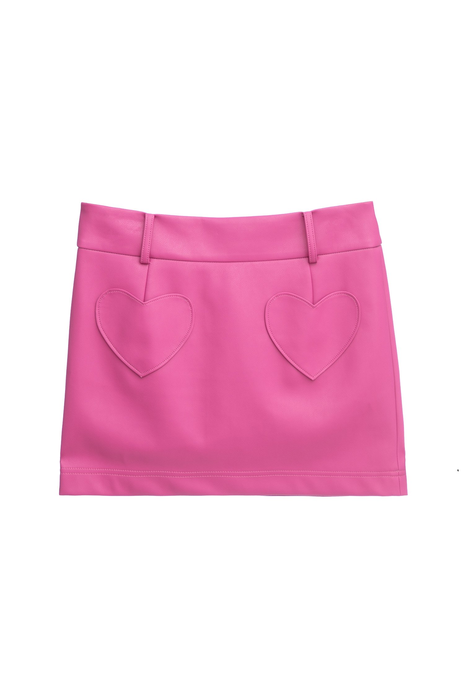 PU Mini Skirt With Heart PocketsPU Mini Skirt With Heart Pockets,Leather,Mini skirts,Season (AW) Look