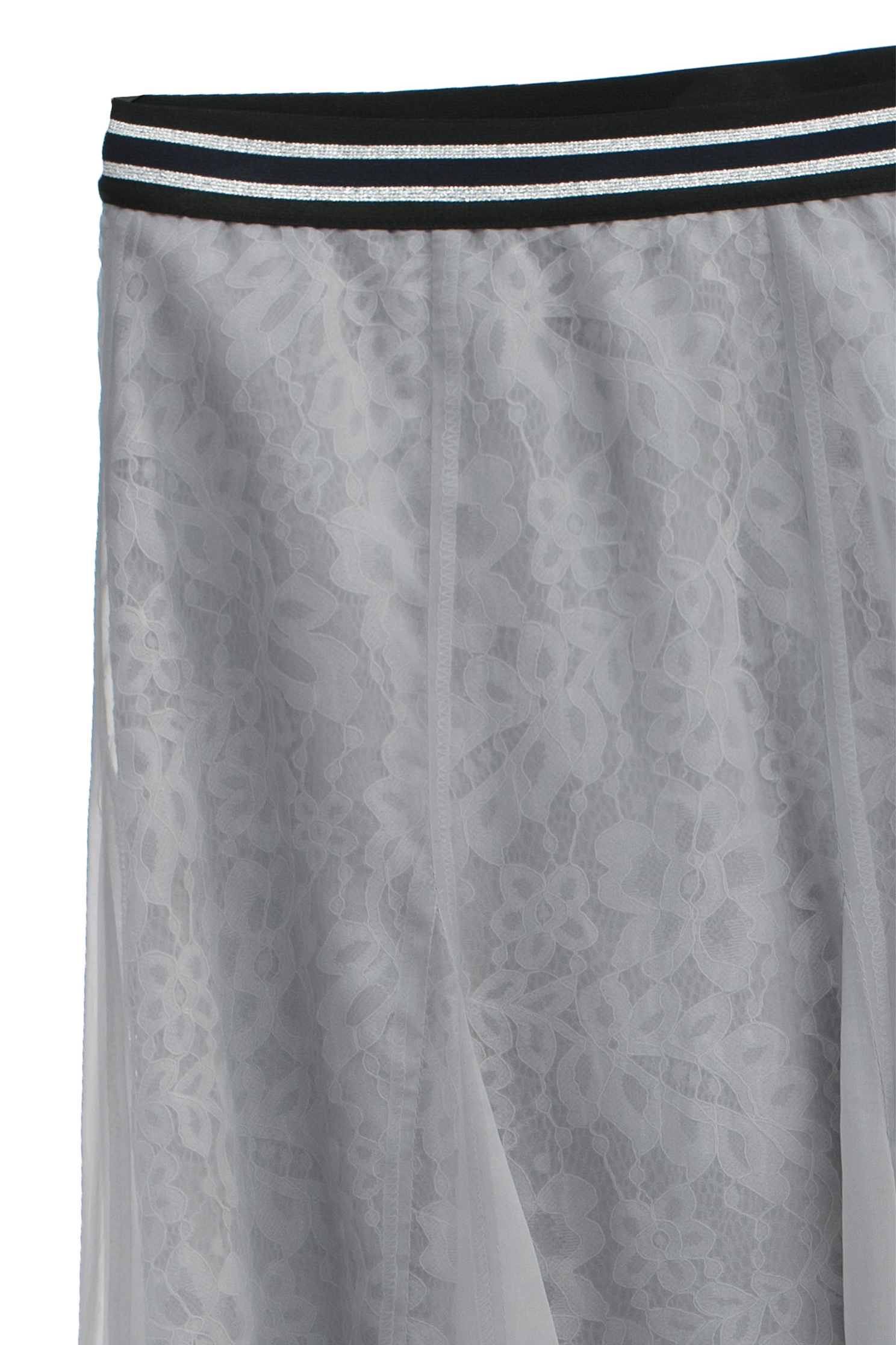 Inner Lace Detail Grey Organza SkirtInner Lace Detail Grey Organza Skirt,Season (SS) Look,Lace,Lace skirts,Midi skirts