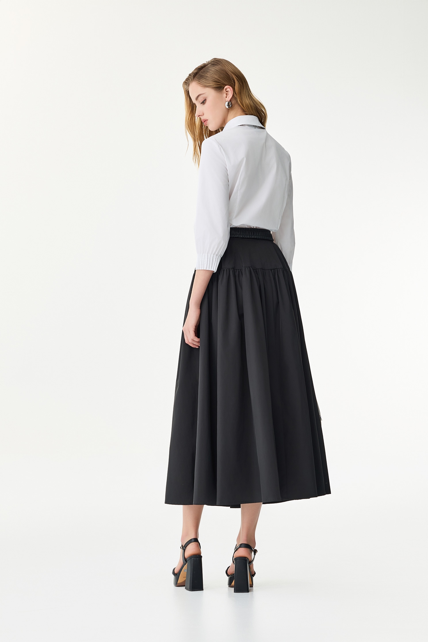 Taffeta Maxi Puff SkirtTaffeta Maxi Puff Skirt,Season (SS) Look,Midi skirts,Black skirts