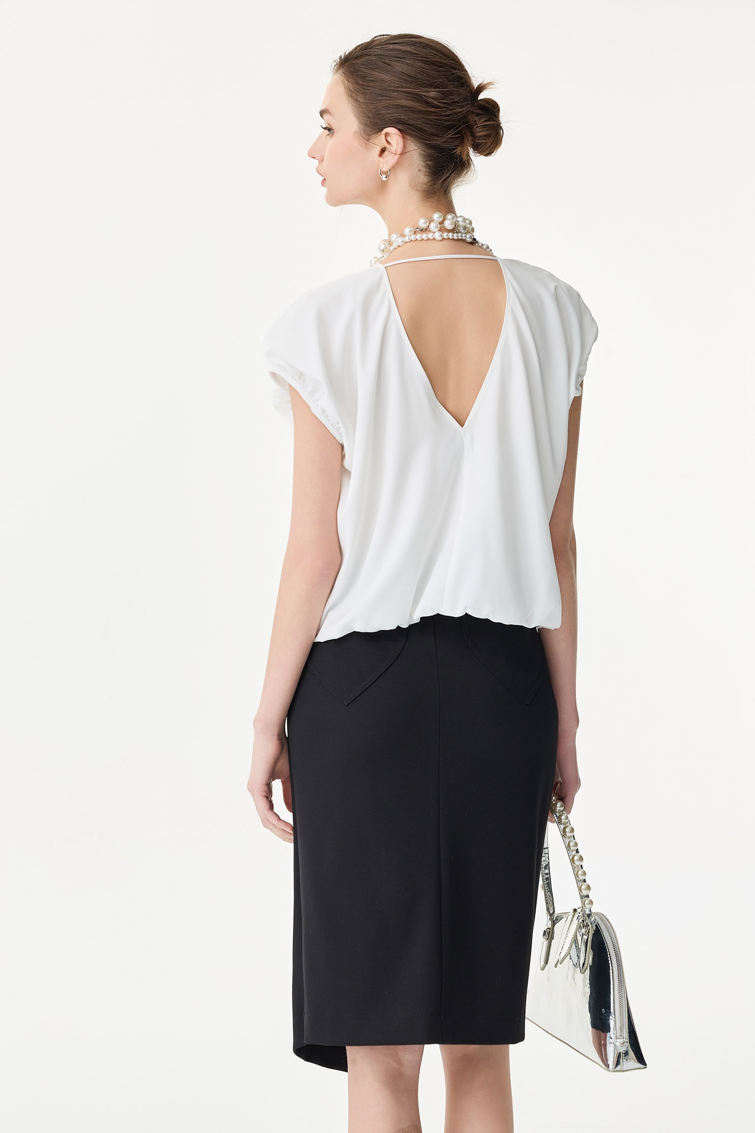 Front Panel Pencil SkirtFront Panel Pencil Skirt,Tops,Season (SS) Look,Pencil skirts,Black skirts
