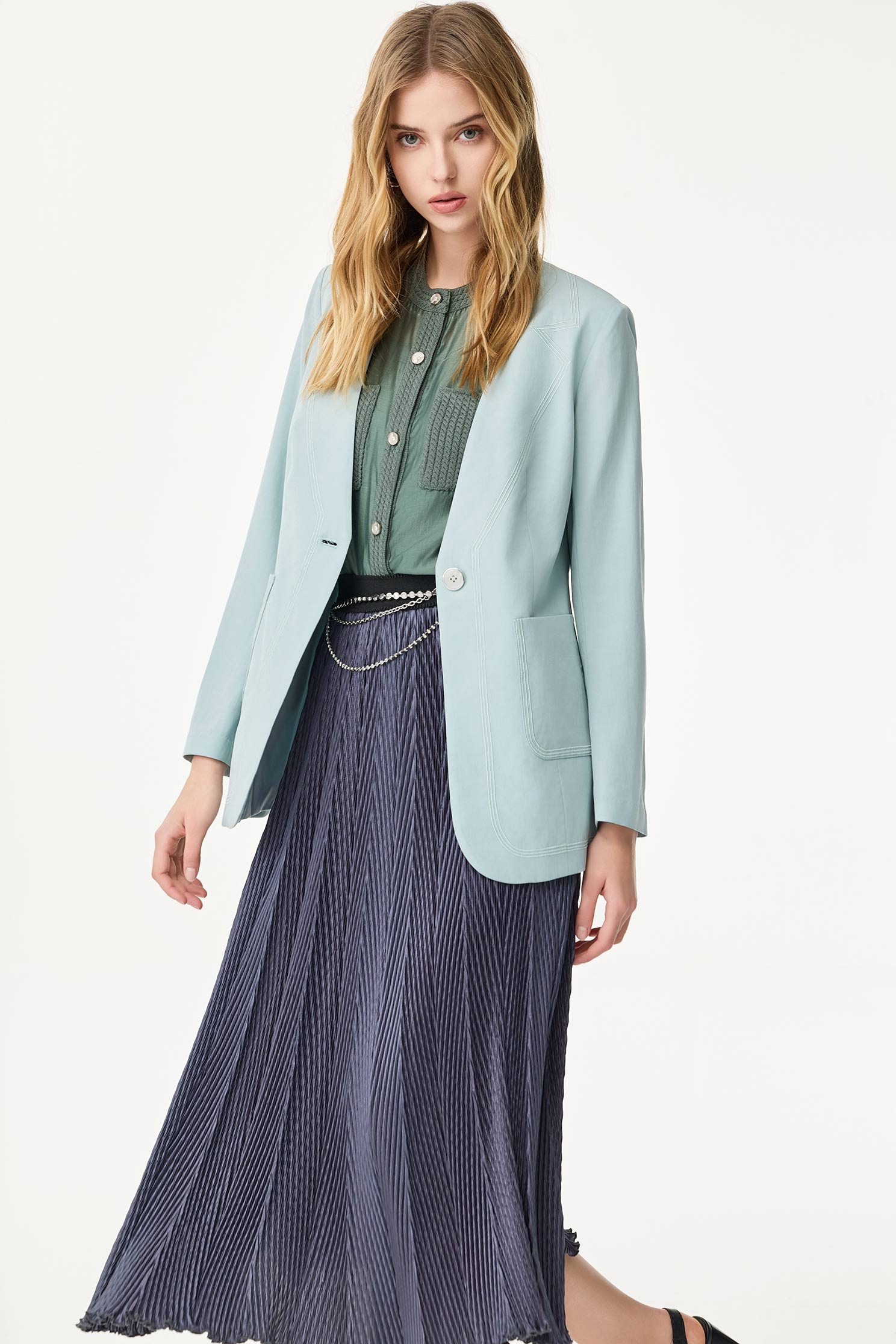 Dark Grey Accordion Maxi SkirtDark Grey Accordion Maxi Skirt,Season (SS) Look,Valentine,Midi skirts