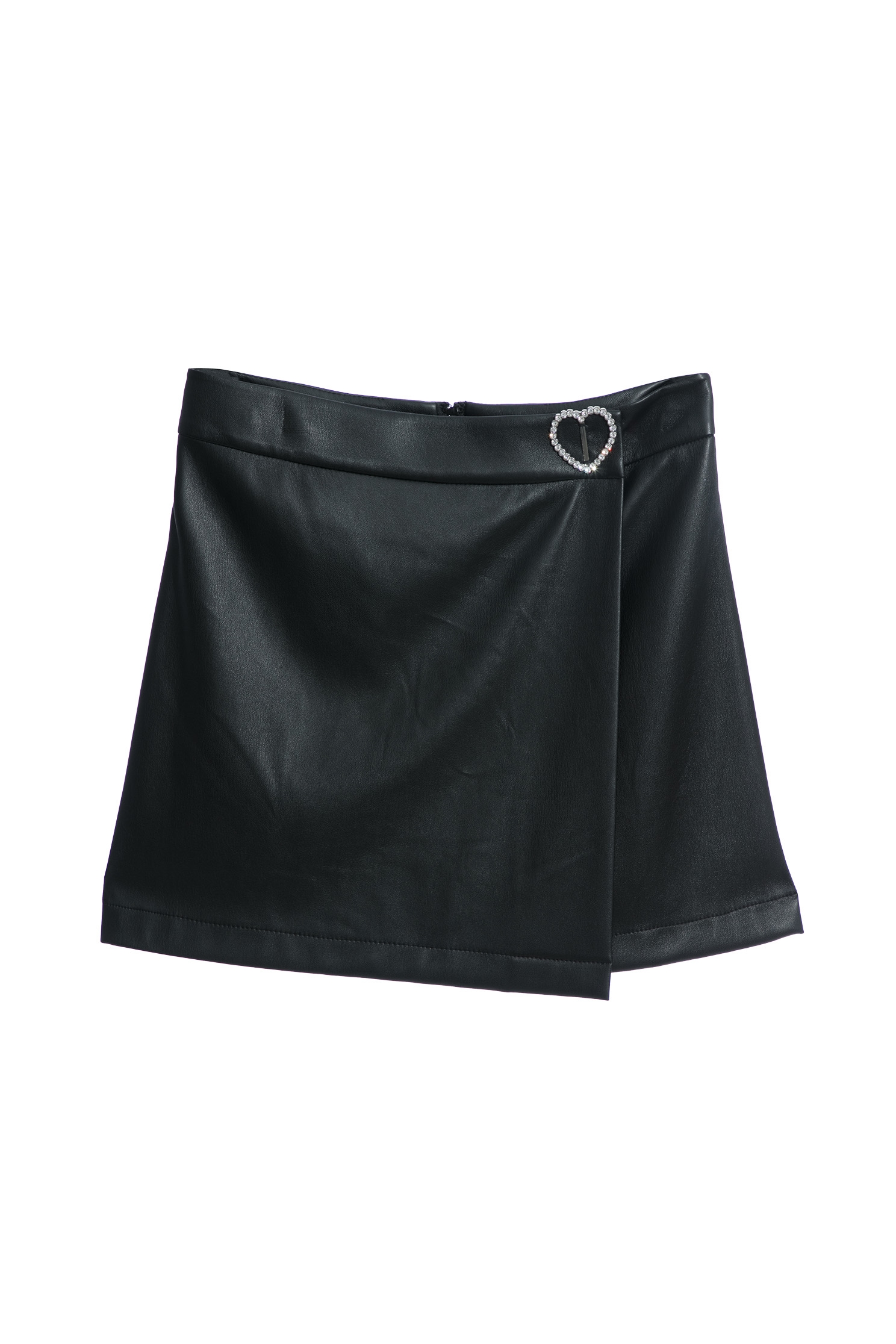 PU Overlap Panel SkirtPU Overlap Panel Skirt,Leather,Mini skirts,Season (AW) Look