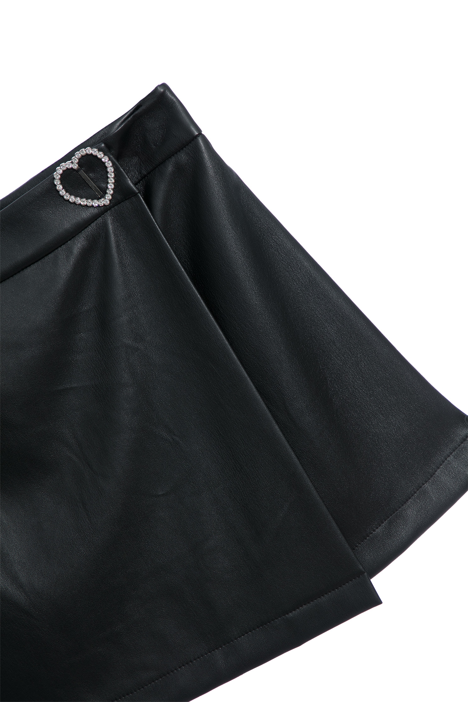 PU Overlap Panel SkirtPU Overlap Panel Skirt,Leather,Mini skirts,Season (AW) Look