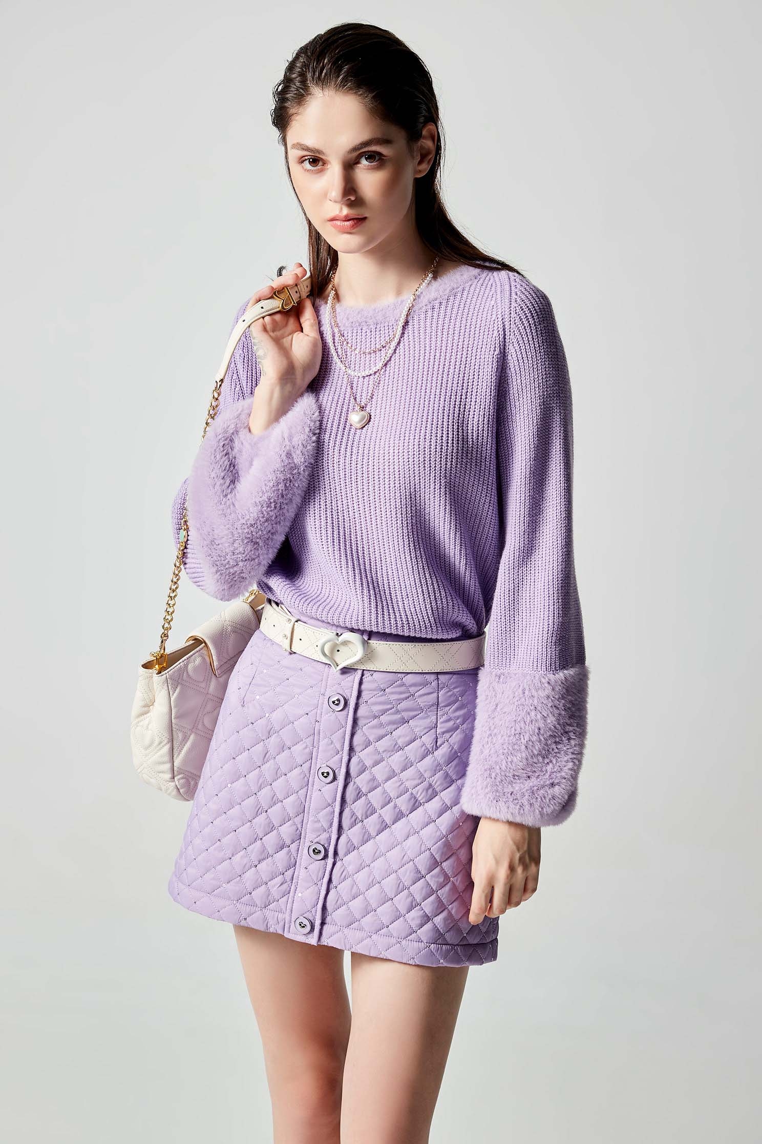 Purple Quilted Mini SkirtPurple Quilted Mini Skirt,Mini skirts,Season (AW) Look