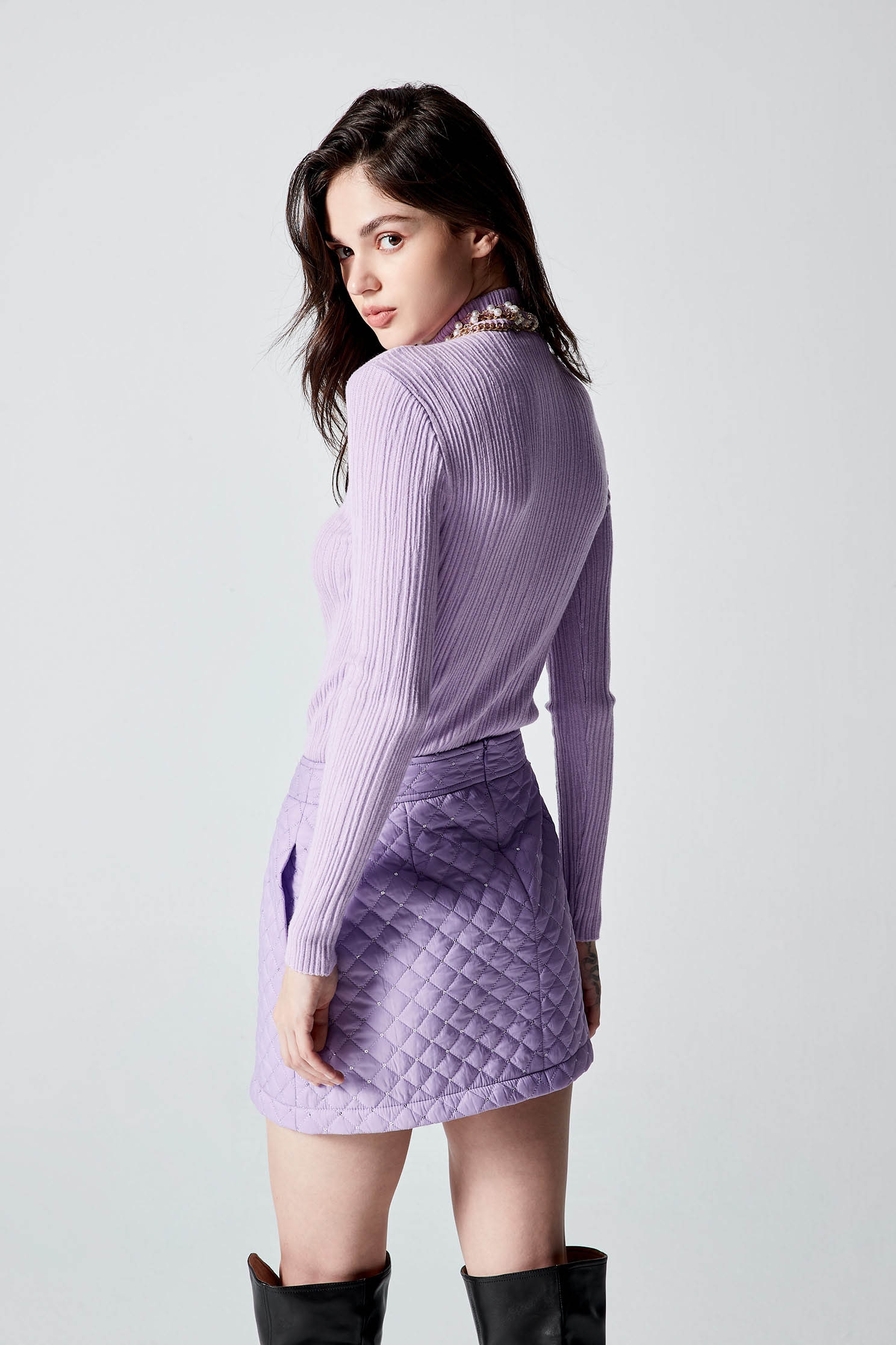 Purple Quilted Mini SkirtPurple Quilted Mini Skirt,Mini skirts,Season (AW) Look