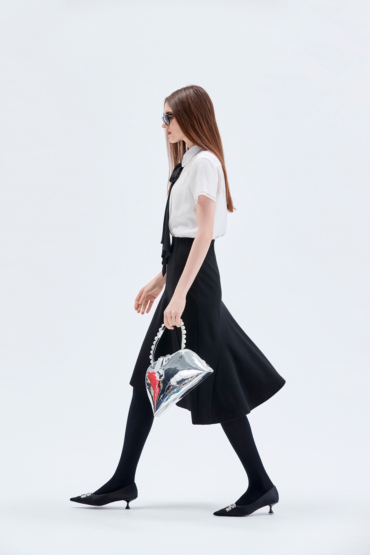 Asymmetric Hem A-line Skirt中長羅馬變化波浪裙,Season (AW) Look,Midi skirts