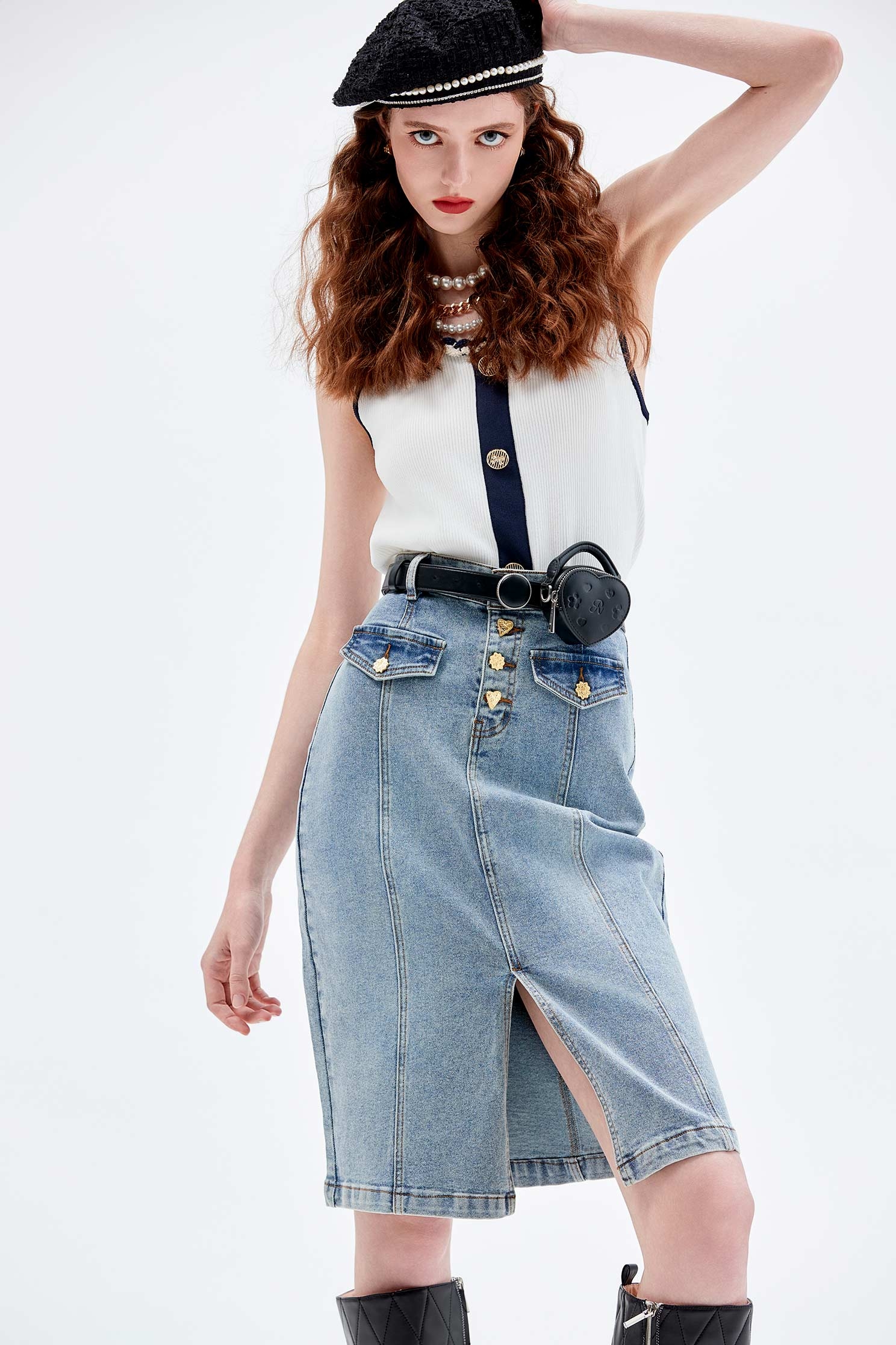 Pencil Denim SkirtPencil Denim Skirt,Denim,Denim skirts,Season (AW) Look,Pencil skirts,Cotton