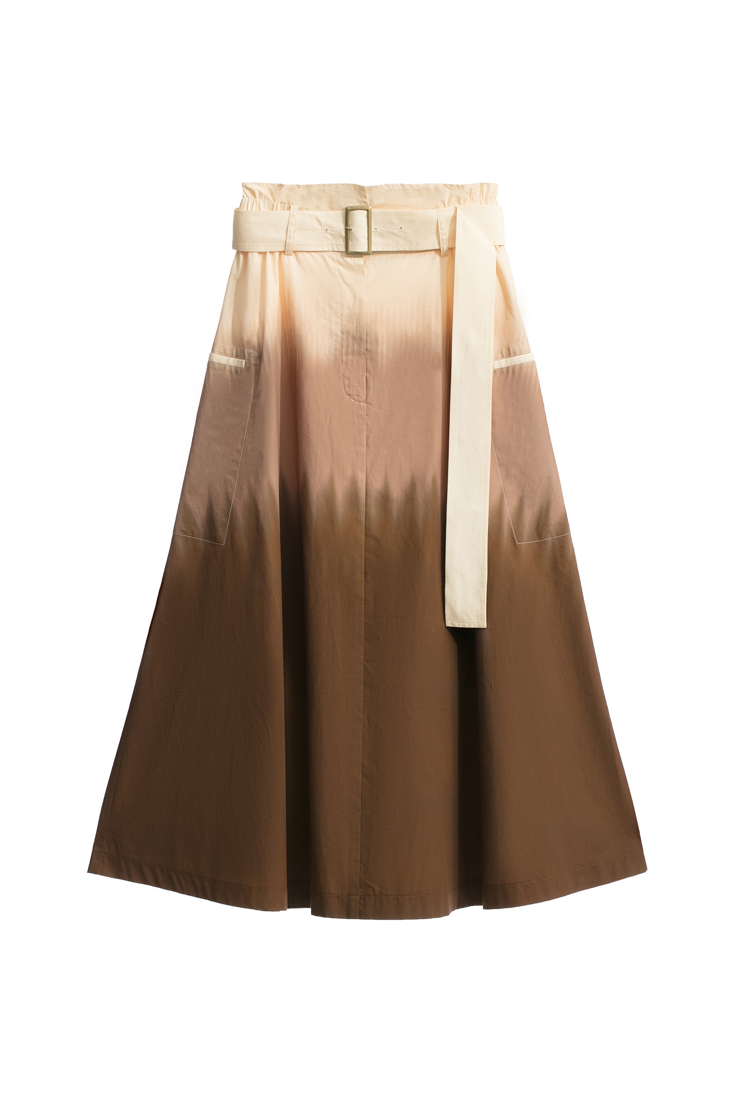 Gradient Paper Bag Waist SkirtGradient Paper Bag Waist Skirt,Season (AW) Look,Belts,Midi skirts