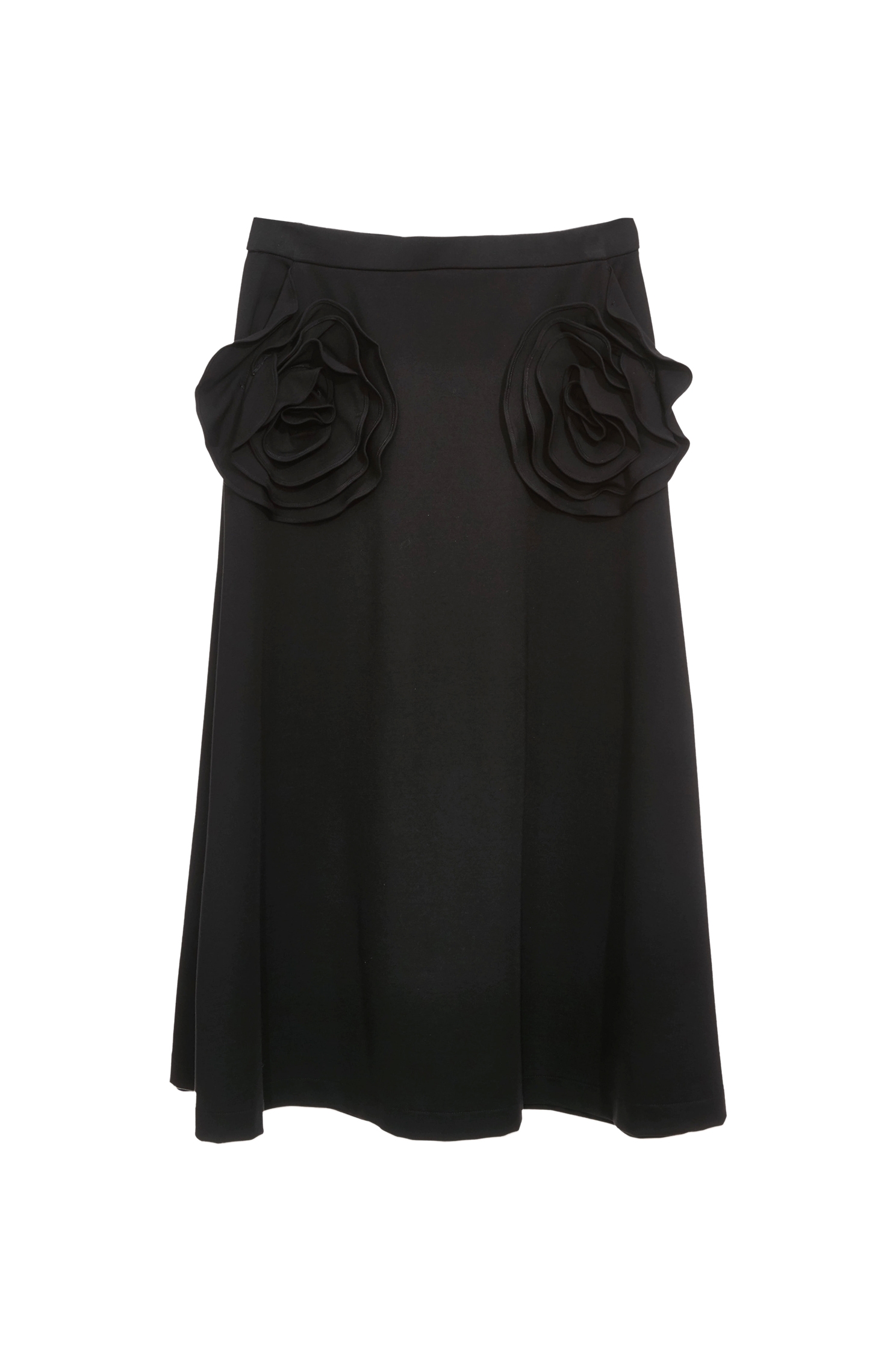3-D Rose Detail Midi Skirt,Season (SS) Look,co-ord sets,blossoms,Midi skirts,Black skirts