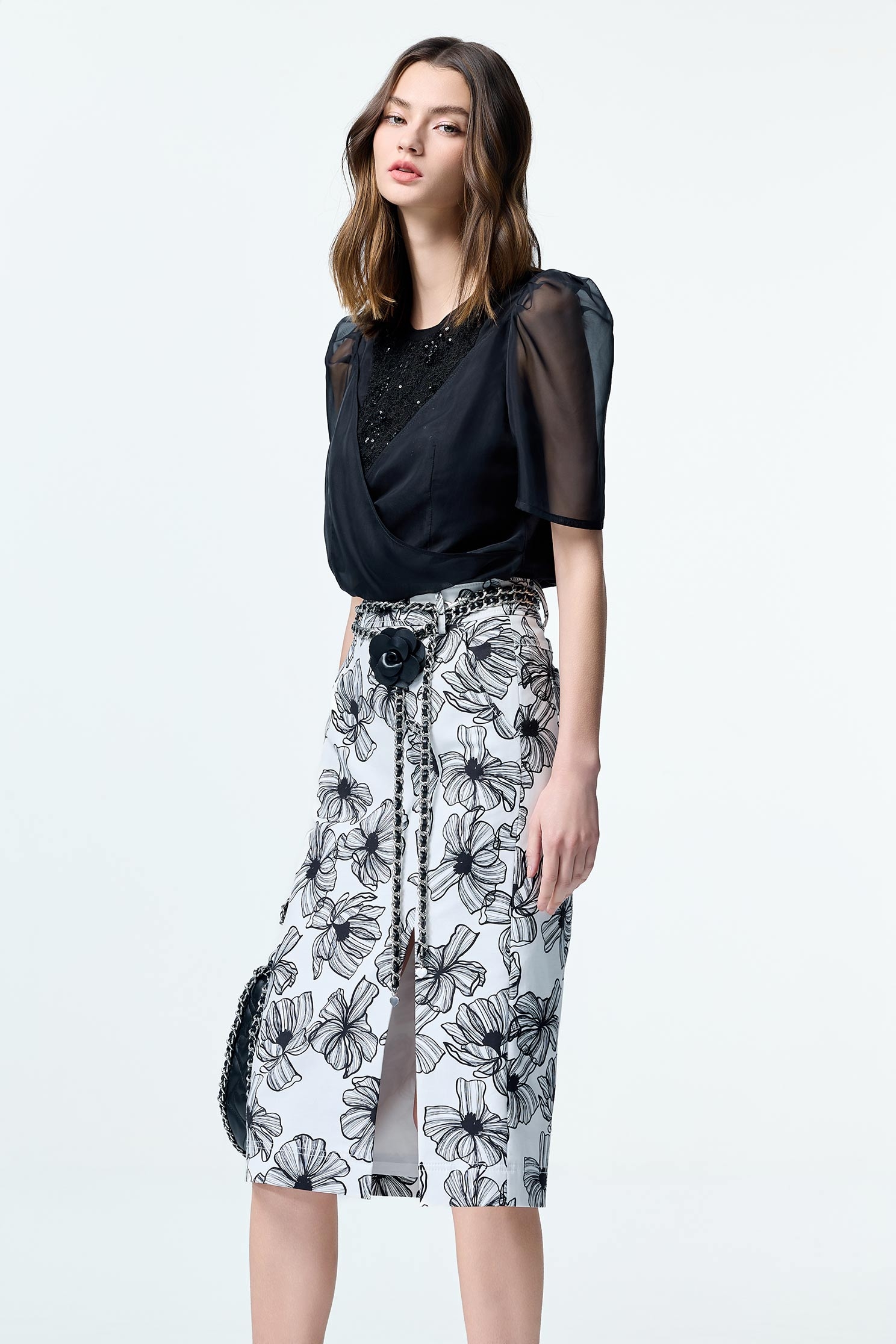 Floral Print Pencil Skirt,Season (SS) Look,Pencil skirts
