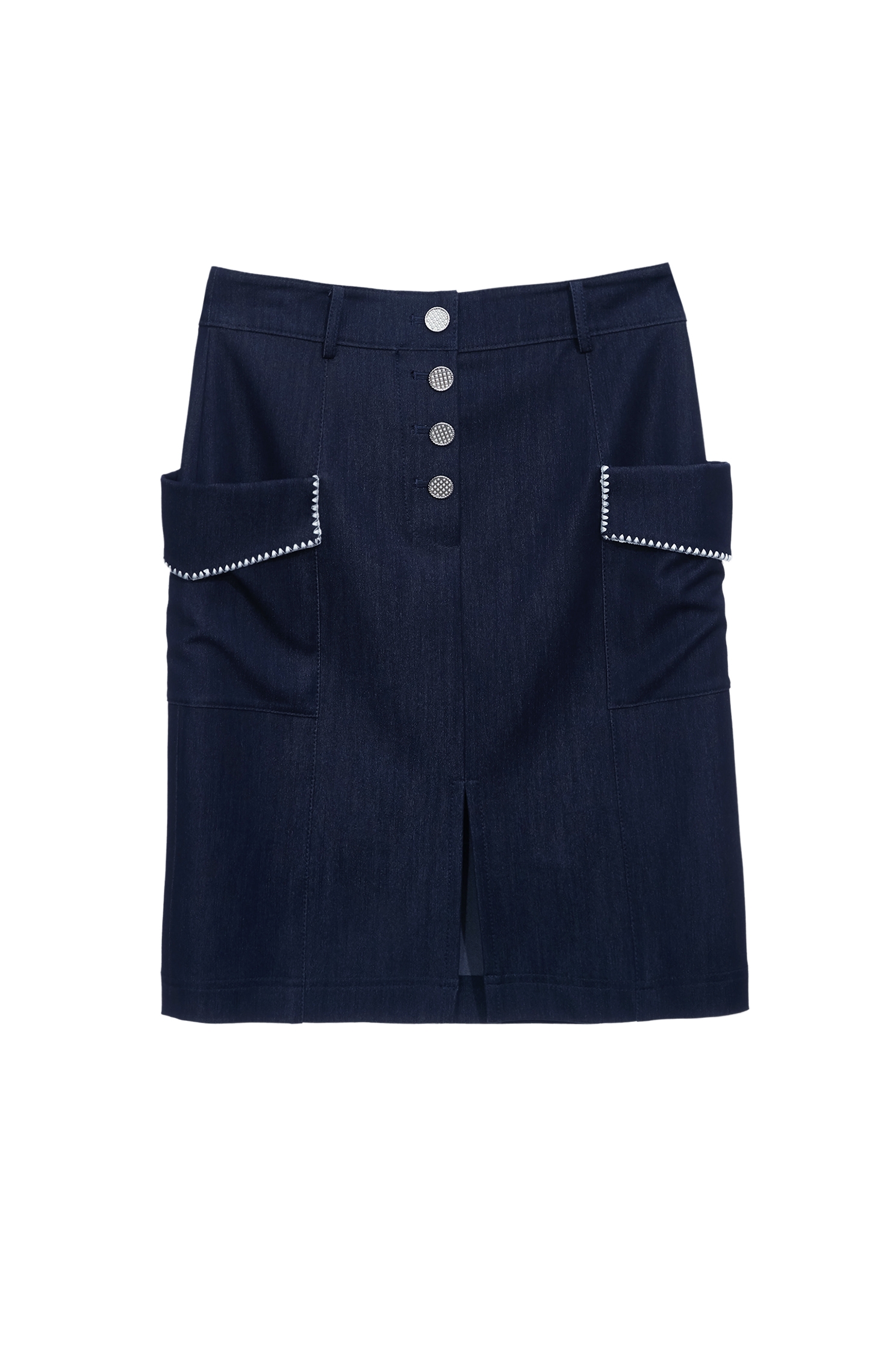 Patch Pockets Denim Pencil SkirtPatch Pockets Denim Pencil Skirt,Embroidered,Season (SS) Look,pearl,Pencil skirts
