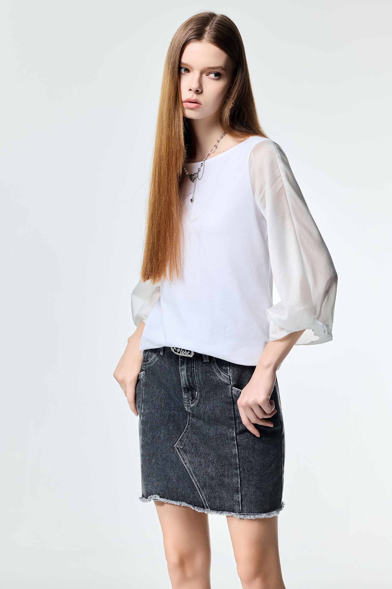 Patch Pockets Demin SkirtPatch Pockets Demin Skirt,Season (SS) Look,Denim,Denim skirts