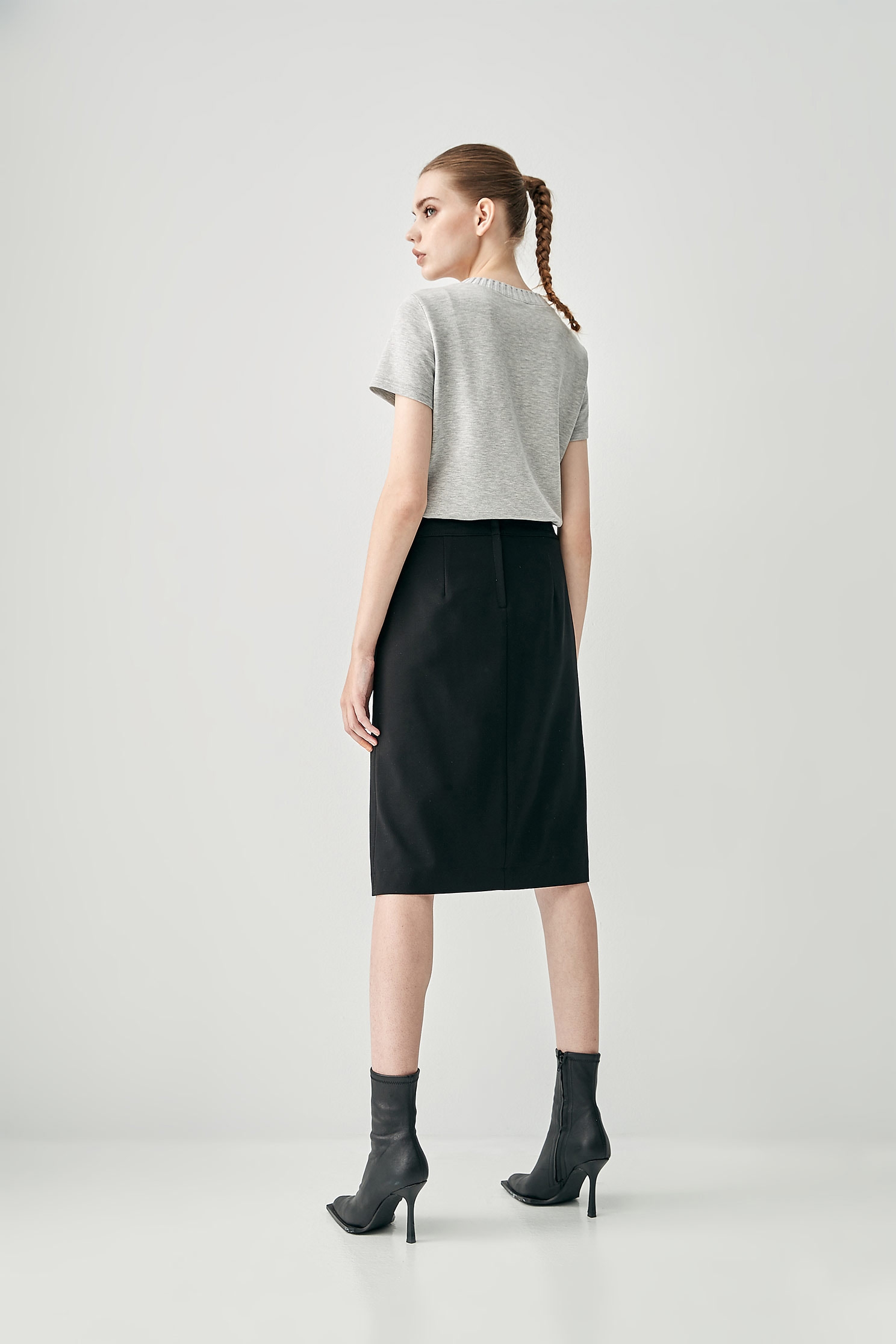 Basic Side Slit Smart SkirtBasic Side Slit Smart Skirt,Season (SS) Look,Pencil skirts