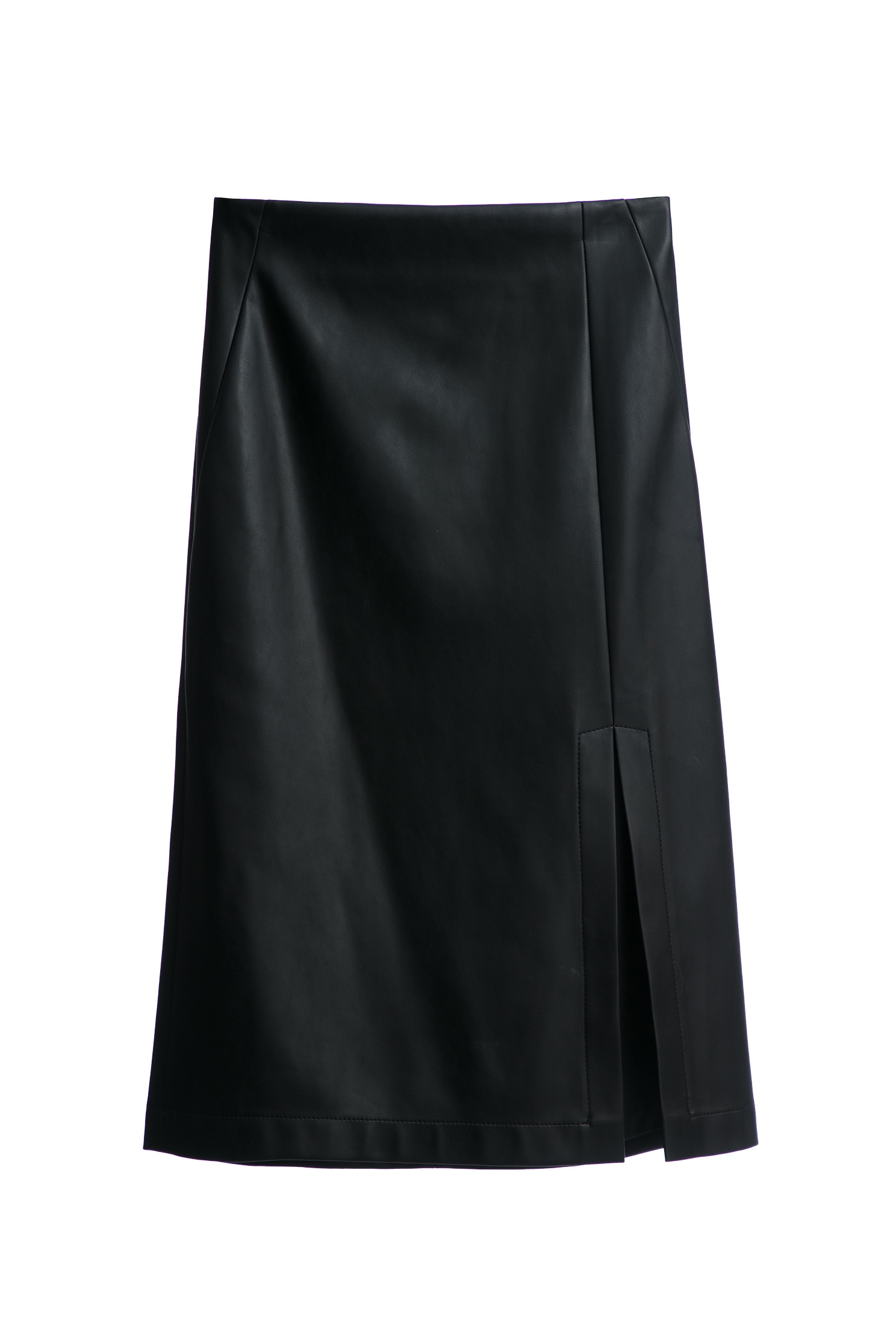 PU Side Slit Pencil SkirtPU Side Slit Pencil Skirt,Season (AW) Look,Pencil skirts,Midi skirts