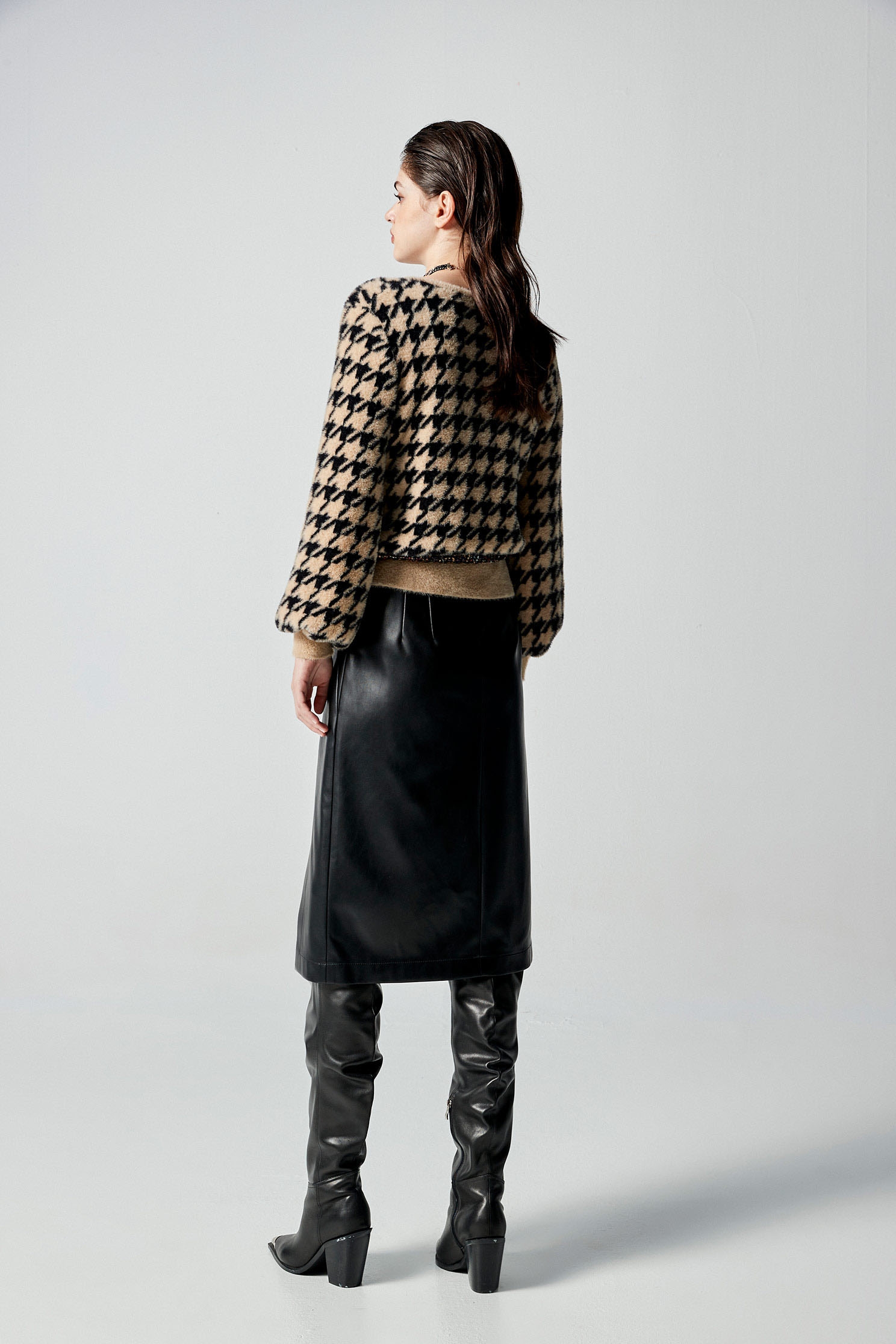 PU Side Slit Pencil SkirtPU Side Slit Pencil Skirt,Season (AW) Look,Pencil skirts,Midi skirts