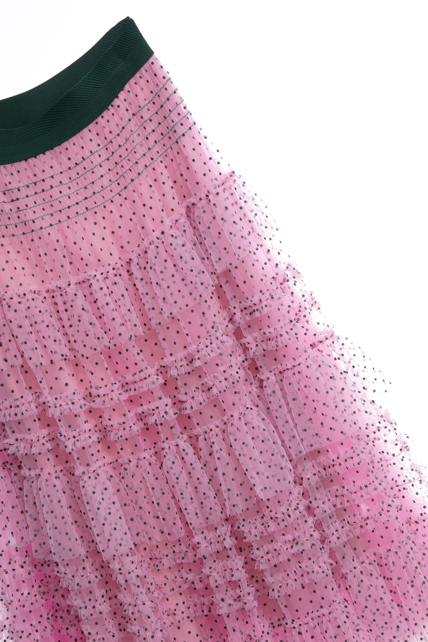 Polka Dot Tiered Mesh SkirtPolka Dot Tiered Mesh Skirt,Embroidered,Season (AW) Look,Mesh fabric,Layered skirts,Midi skirts