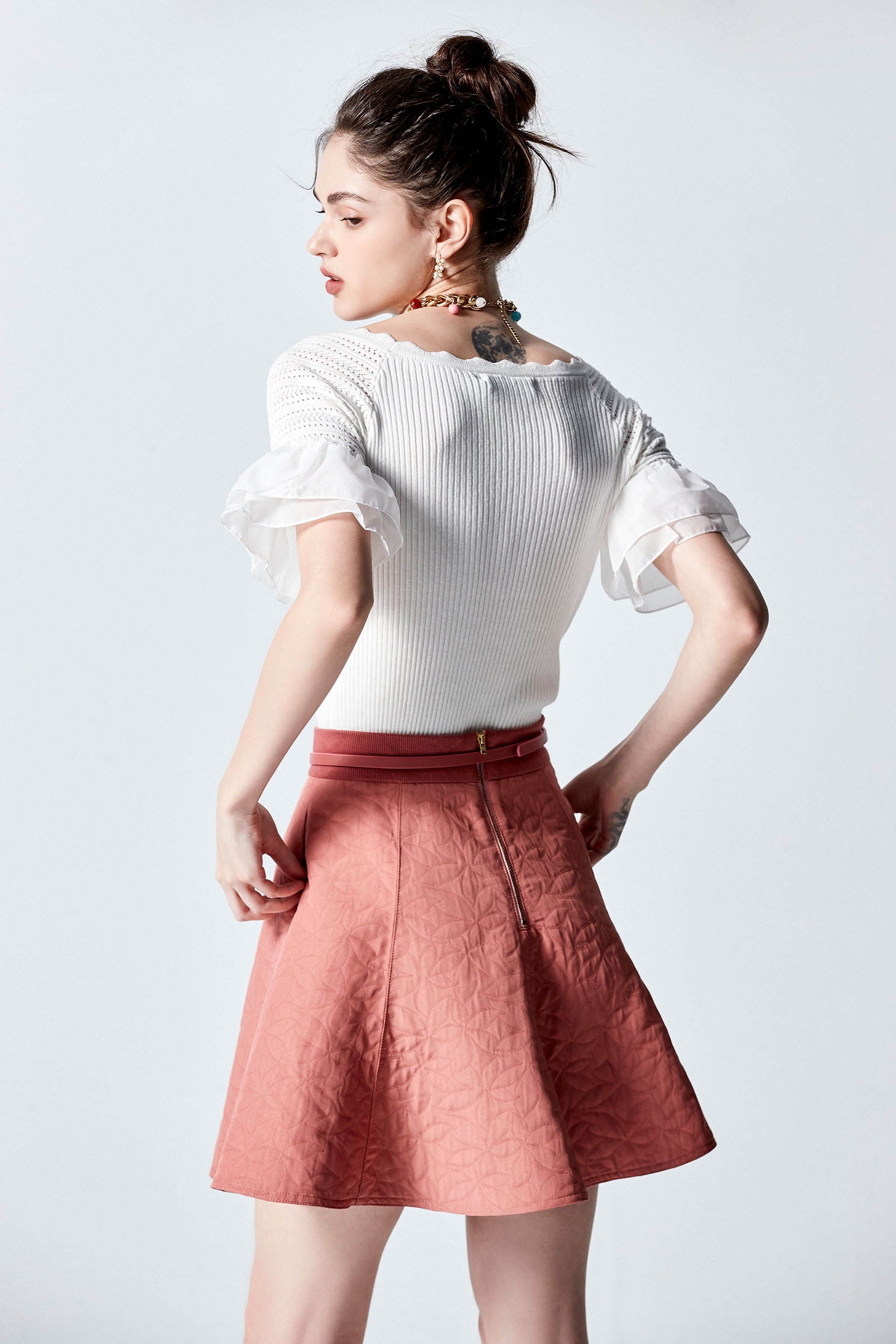 Short Quilted Flare SkirtShort Quilted Flare Skirt,Mini skirts,Shorts,Season (AW) Look