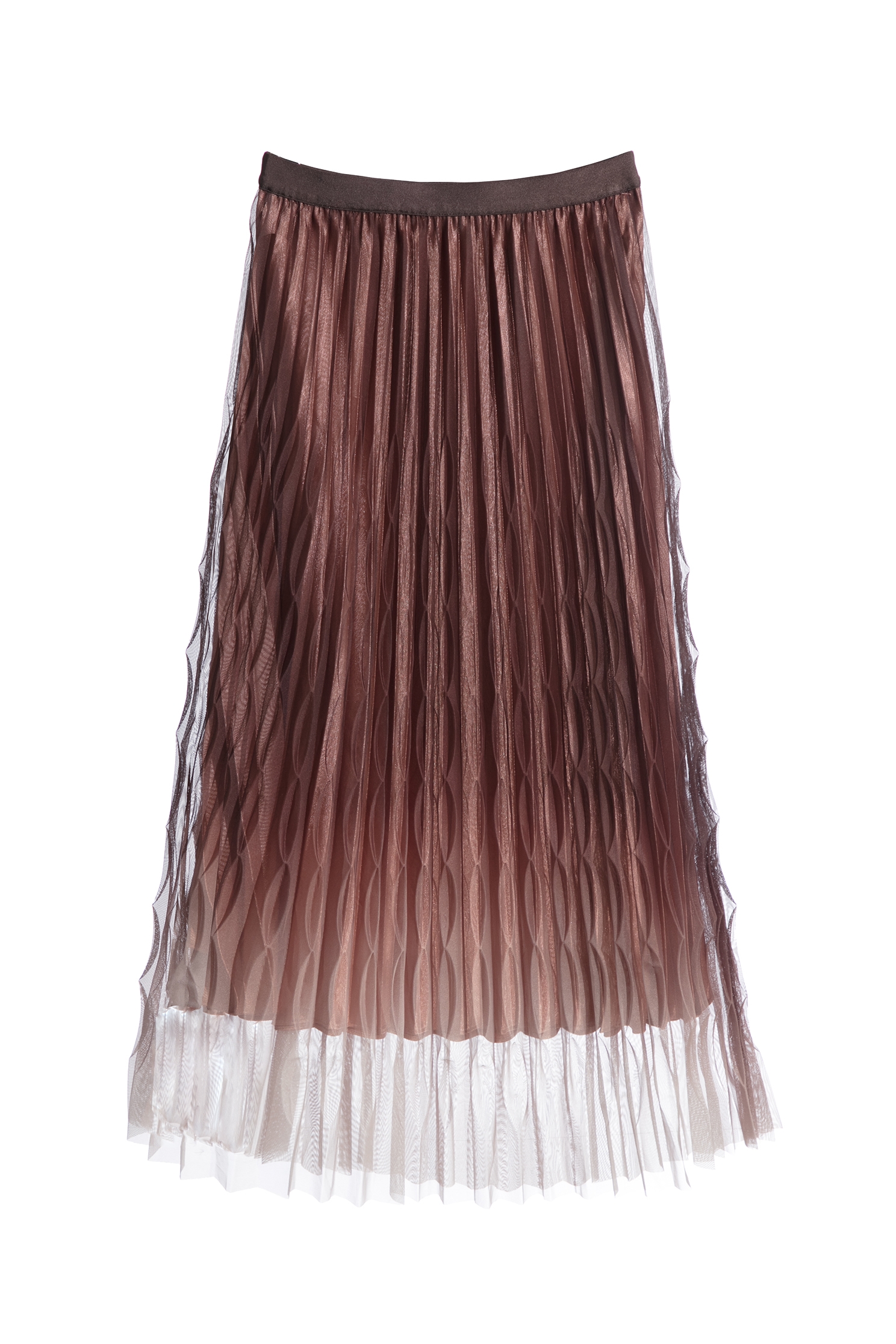 Gradient Pleated SkirtGradient Pleated Skirt,Season (AW) Look,Mesh fabric,Midi skirts