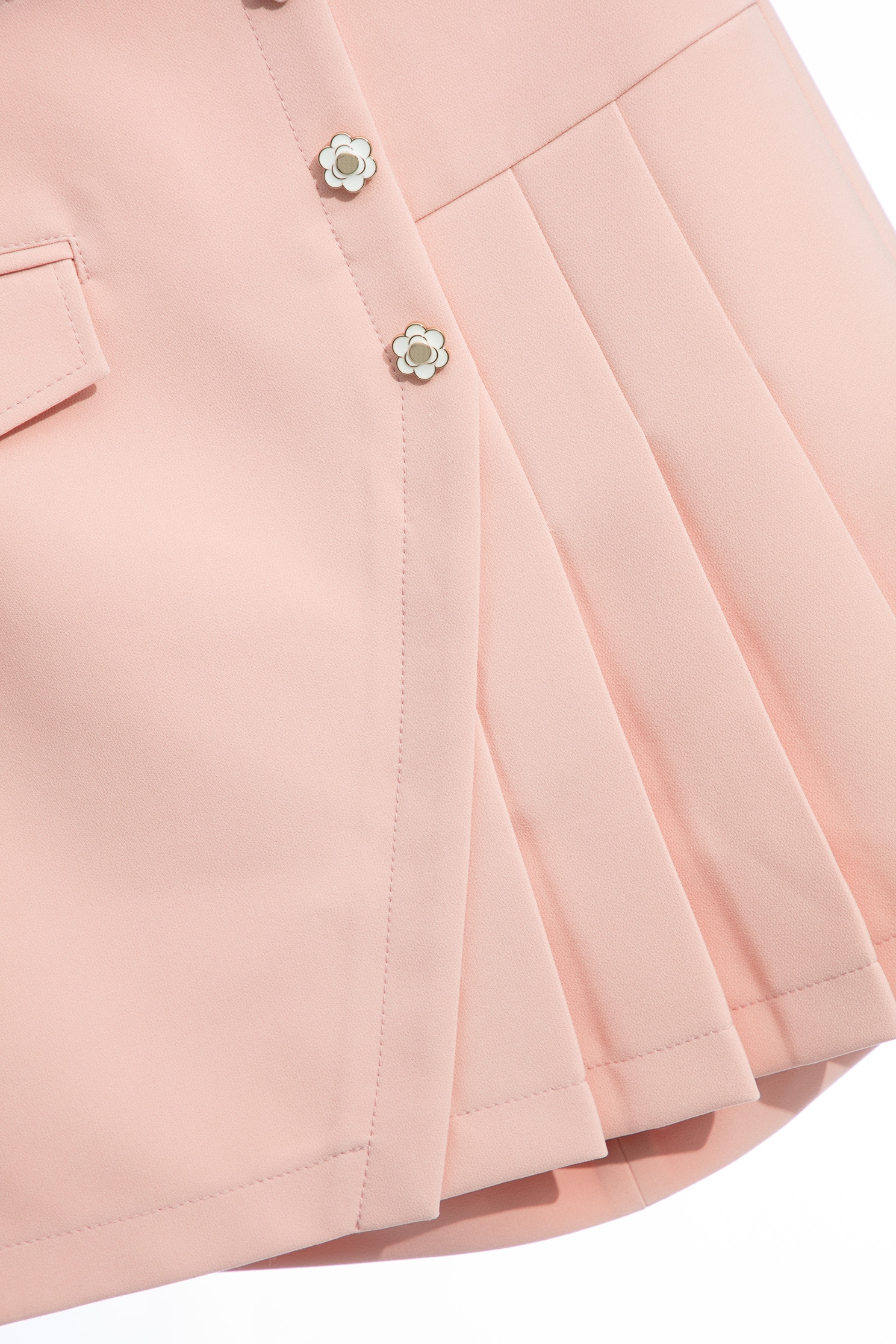 Pink Asymmetric Pleated SkirtPink Asymmetric Pleated Skirt,Mini skirts,Shorts,Season (AW) Look