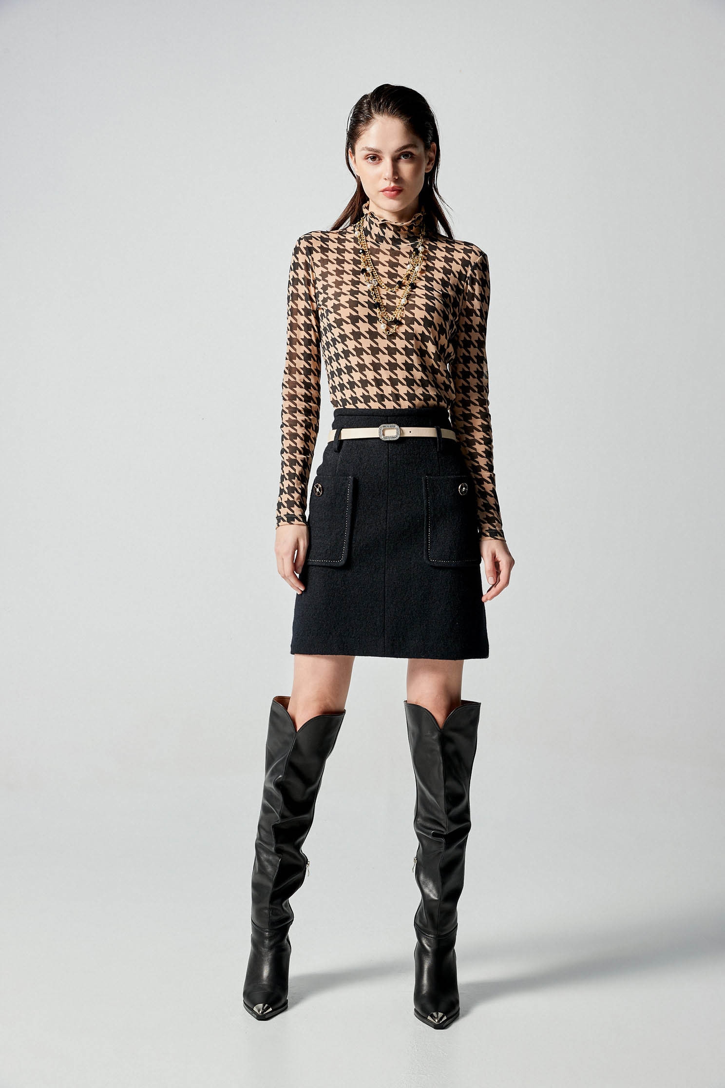 A-line Skirt With Patch PocketsA-line Skirt With Patch Pockets,Mini skirts,Season (AW) Look,Belts