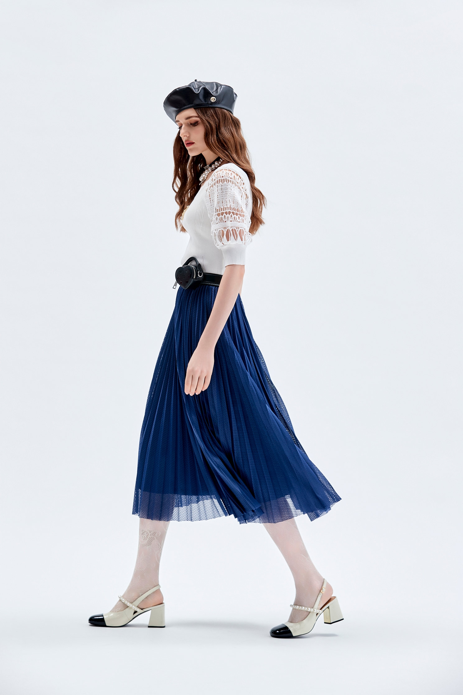 Full Pleated Navy SkirtFull Pleated Navy Skirt,Pleated skirts,Pleated skirts,Season (AW) Look,Midi skirts