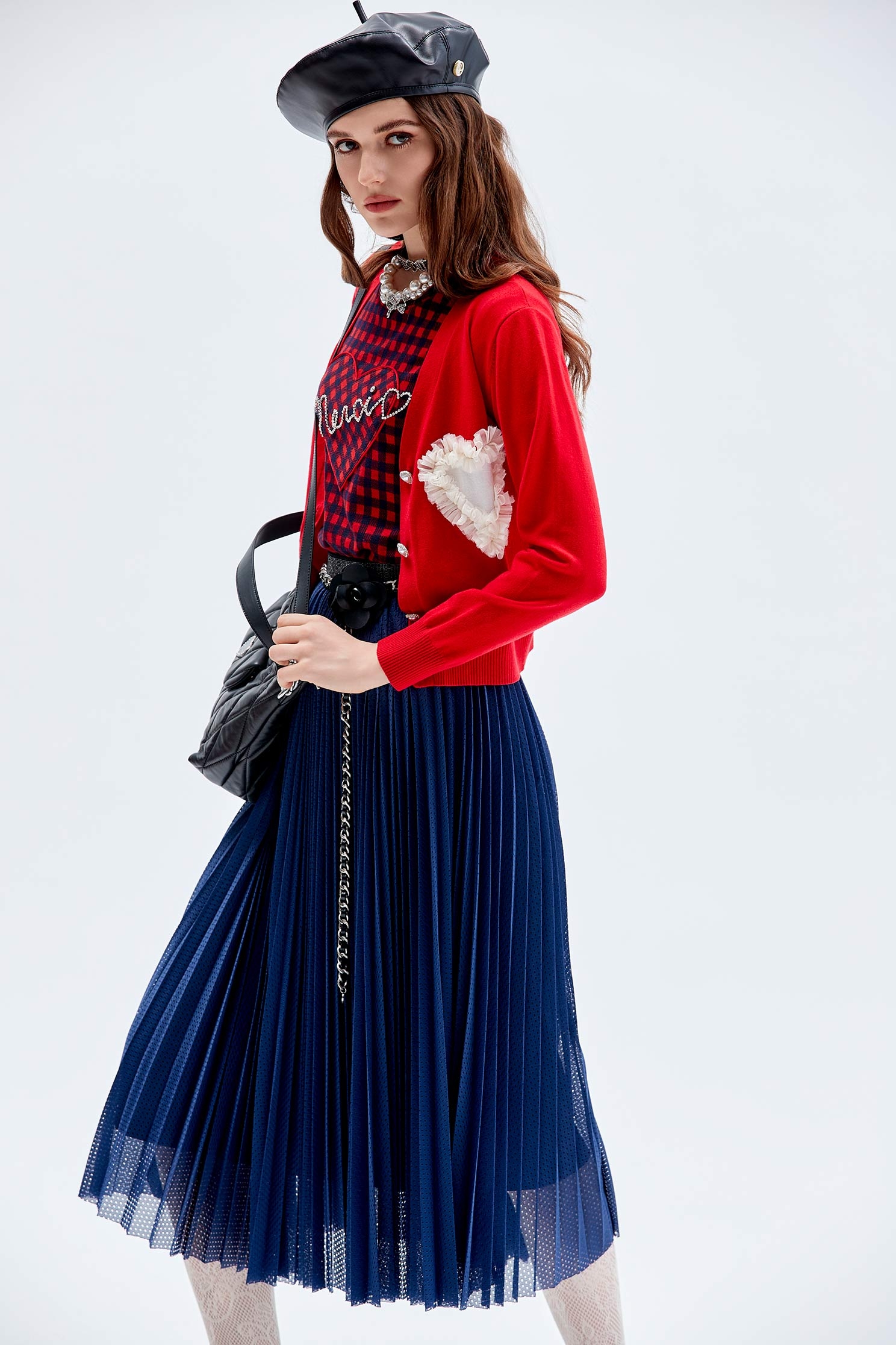 Full Pleated Navy SkirtFull Pleated Navy Skirt,Pleated skirts,Pleated skirts,Season (AW) Look,Midi skirts