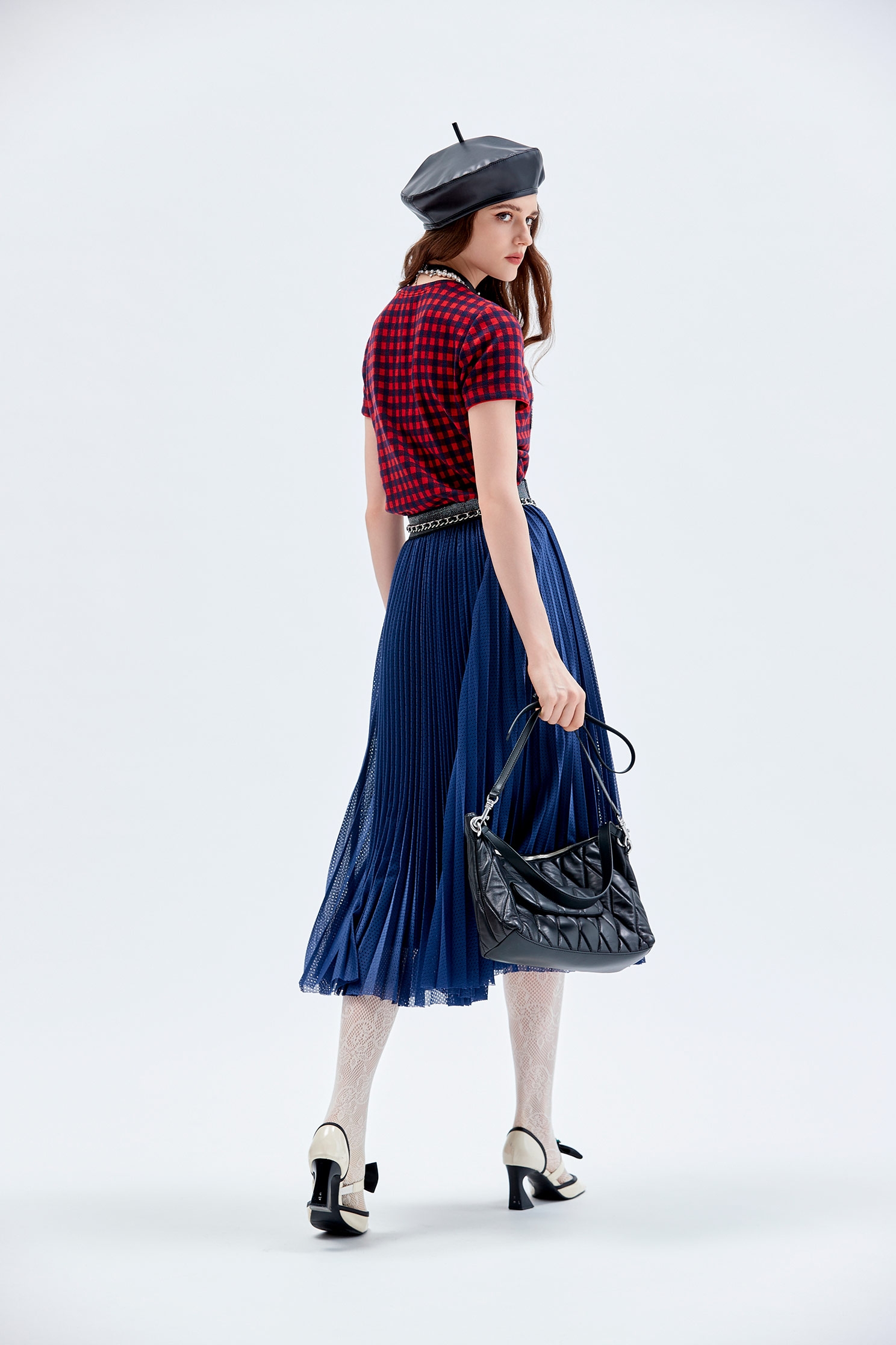 Full Pleated Navy SkirtFull Pleated Navy Skirt,Pleated skirts,Pleated skirts,Season (AW) Look,Midi skirts