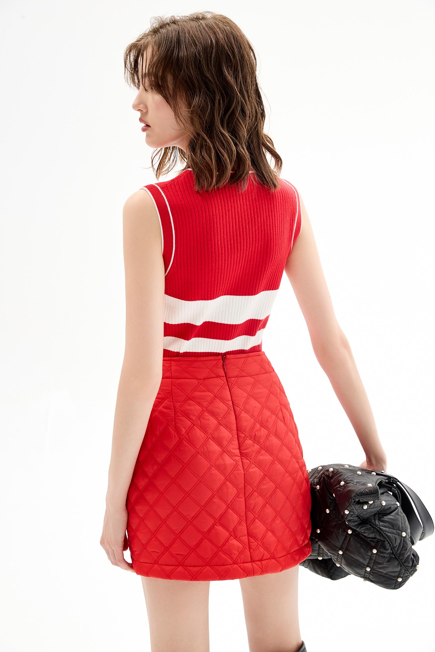 Red Quilted SkirtRed Quilted Skirt,Mini skirts,Season (AW) Look