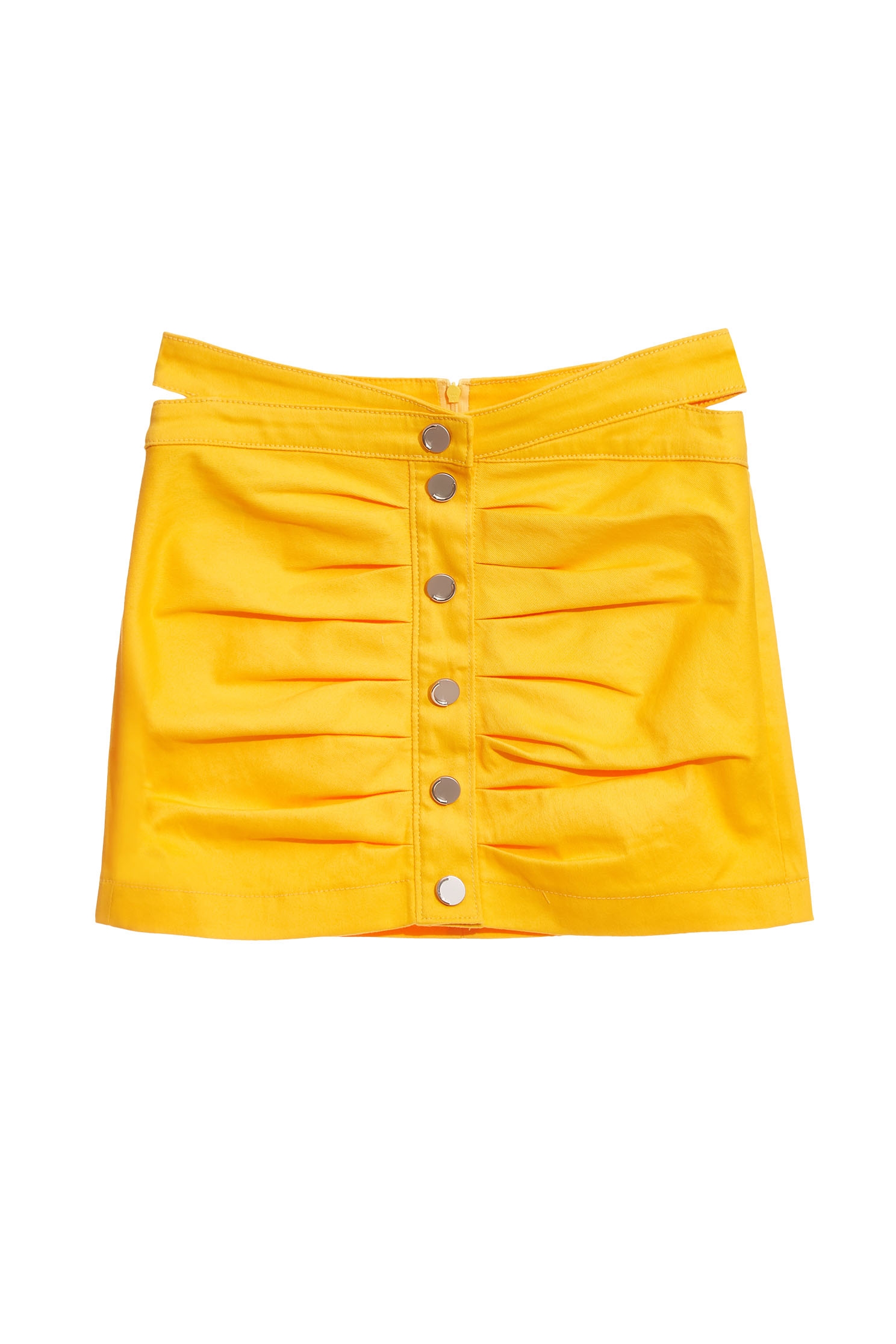 Pleated Orange Mini SkirtMini skirt with folded design,summer-special,Season (SS) Look,mothergift,Mini skirts