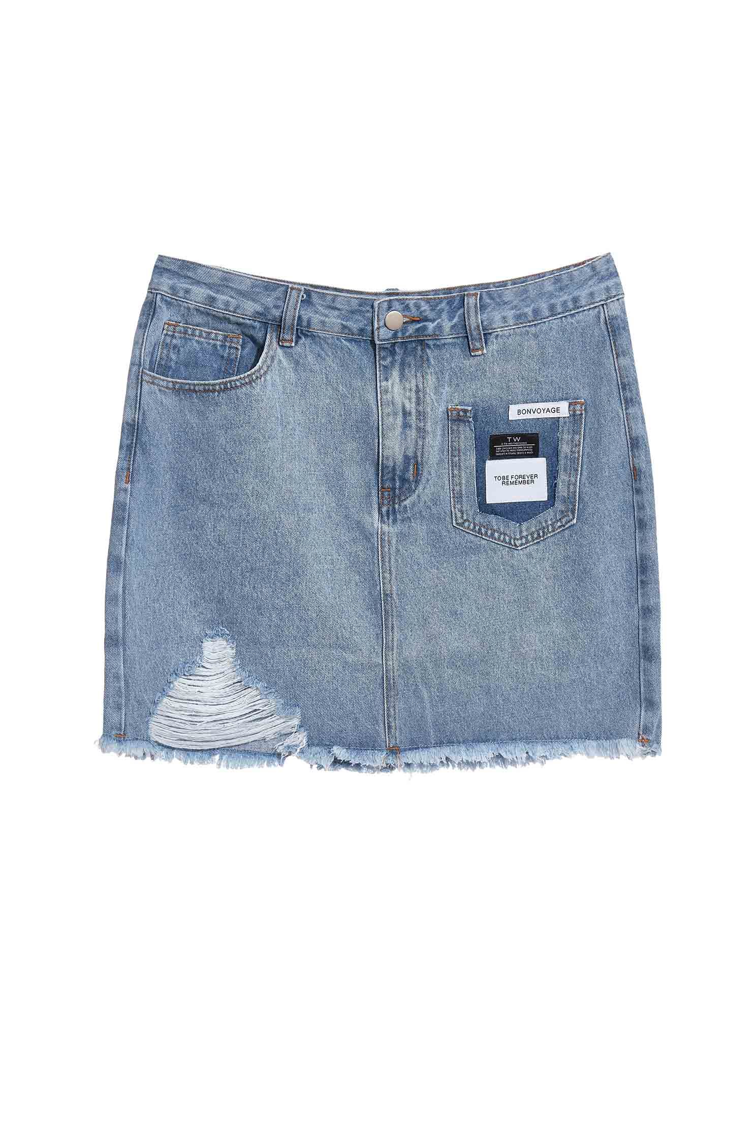 Distress Denim Mini SkirtDenim short skirt,Season (SS) Look,mothergift,Denim,Denim mini skirts,Denim skirts,Mini skirts