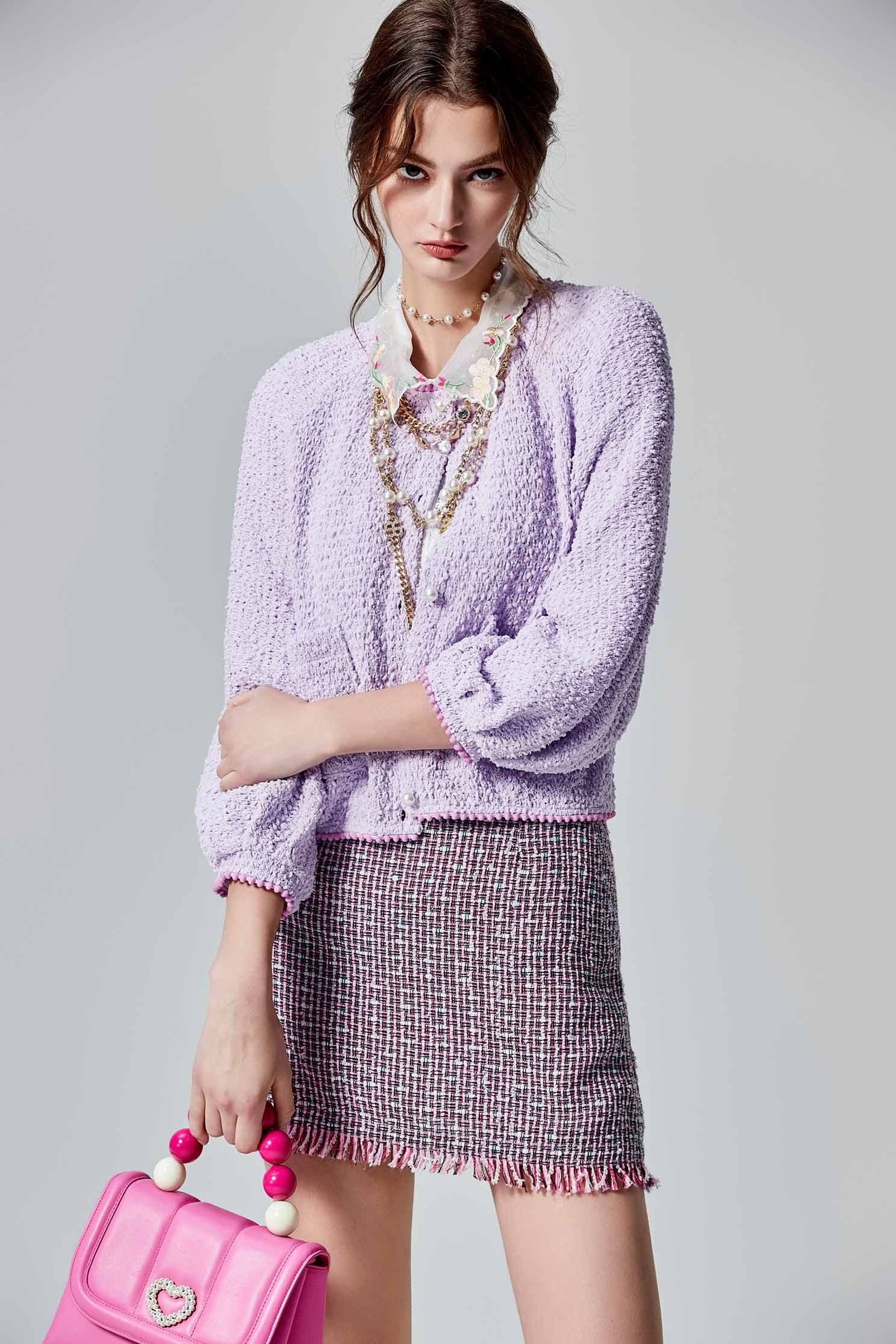 Purple Tweed SkirtLustrous multicolored lulex short skirt,Season (SS) Look,Mini skirts,upperclass