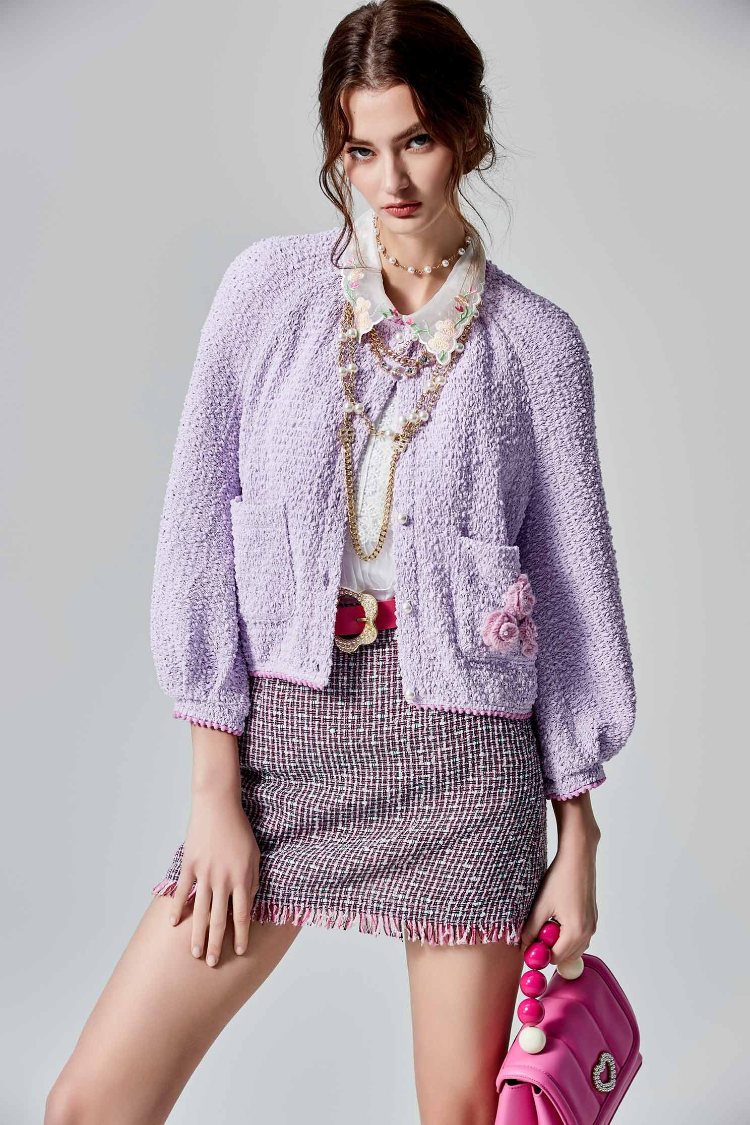 Purple Tweed SkirtLustrous multicolored lulex short skirt,Season (SS) Look,Mini skirts,upperclass