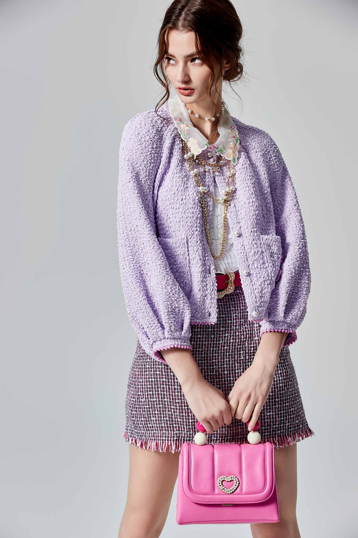 Purple Tweed SkirtLustrous multicolored lulex short skirt,Season (SS) Look,Mini skirts,upperclass