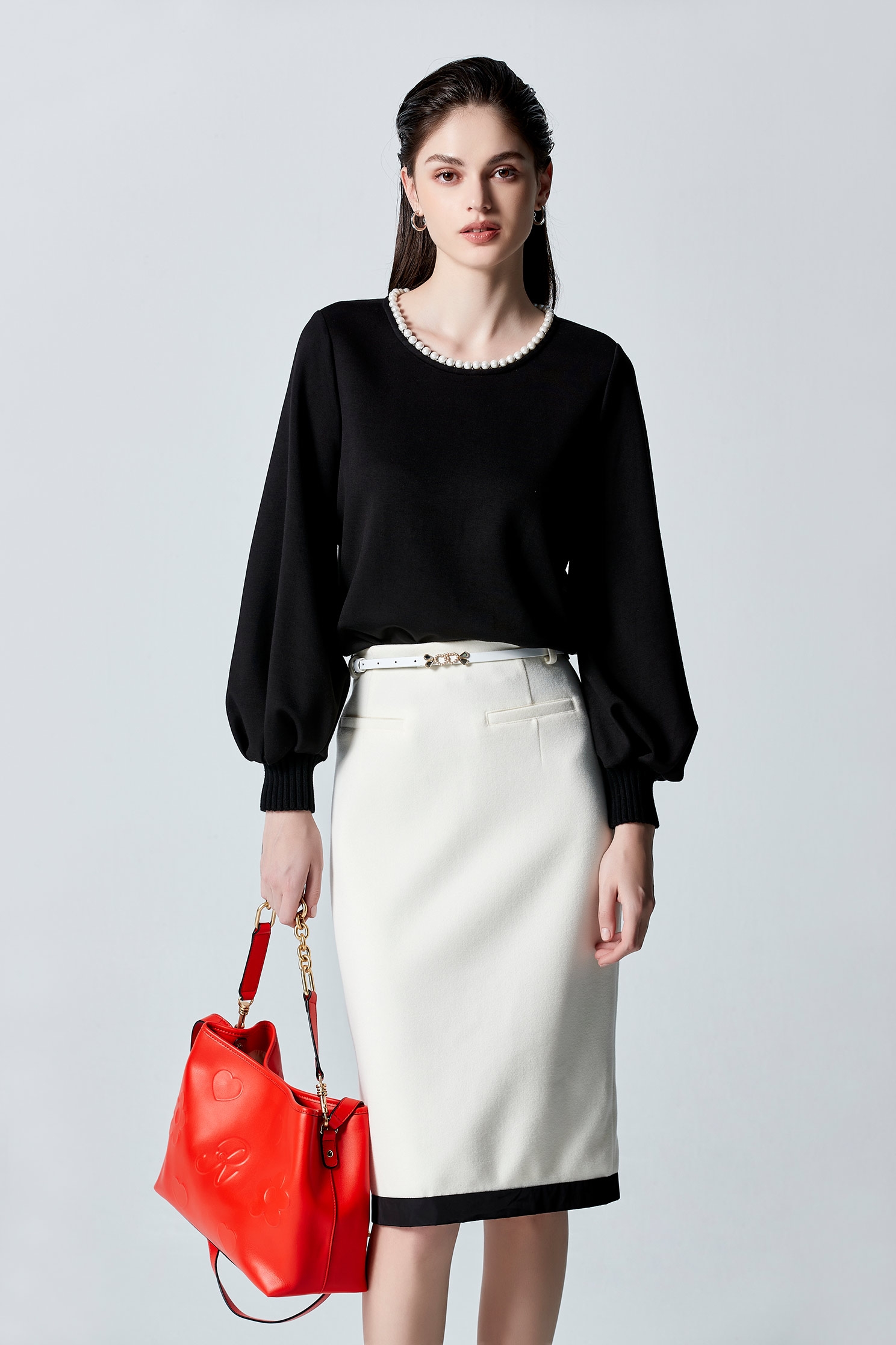 Classic Woolen Pencil SkirtClassic Woolen Pencil Skirt,Season (AW) Look,Pencil skirts,Knitted