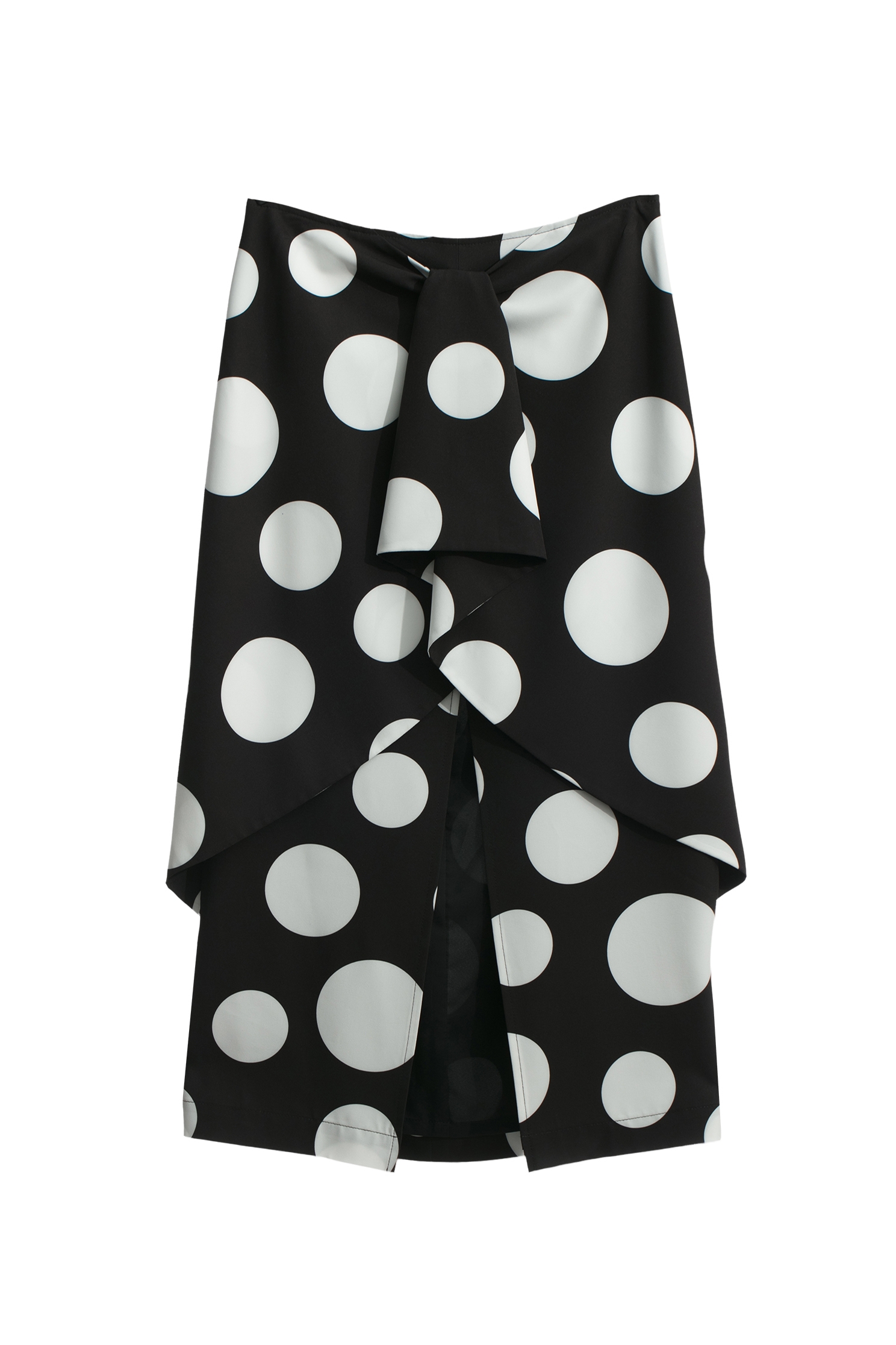 Polka Dot Tie Front Layer SkirtPolka Dot Tie Front Layer Skirt,dotcollection,Season (AW) Look,Midi skirts