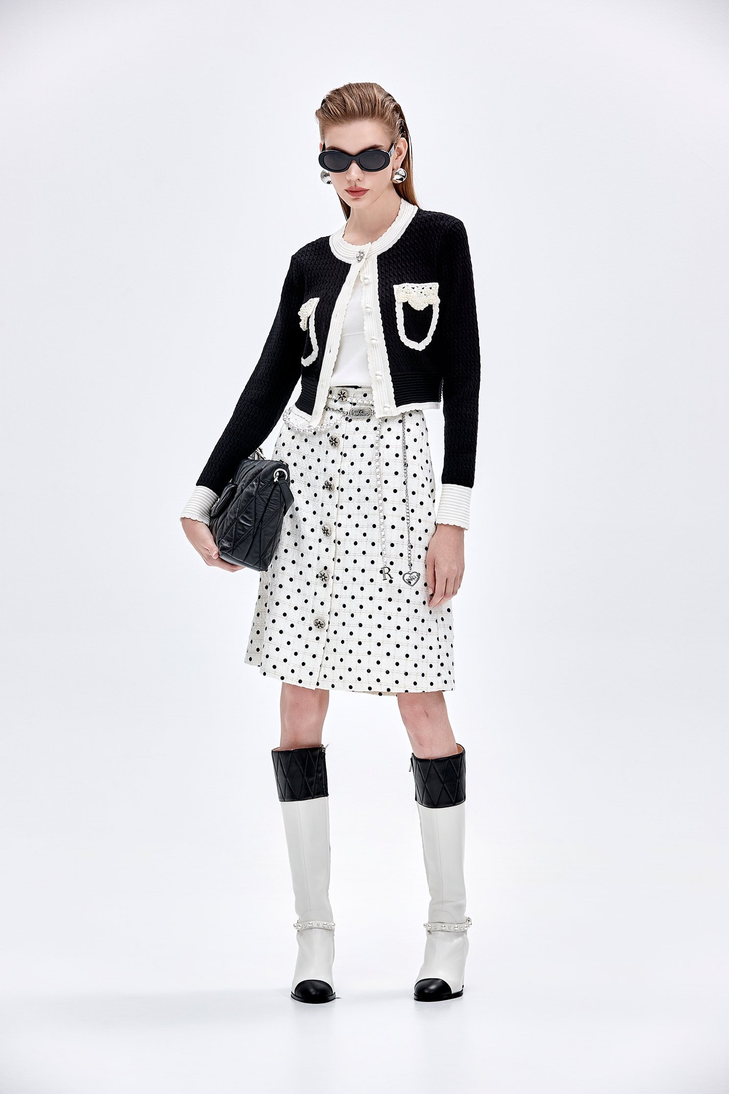 Retro Polka Dot A-line SkirtRetro Polka Dot A-line Skirt,A-Line skirts,dotcollection,pearl,Season (AW) Look