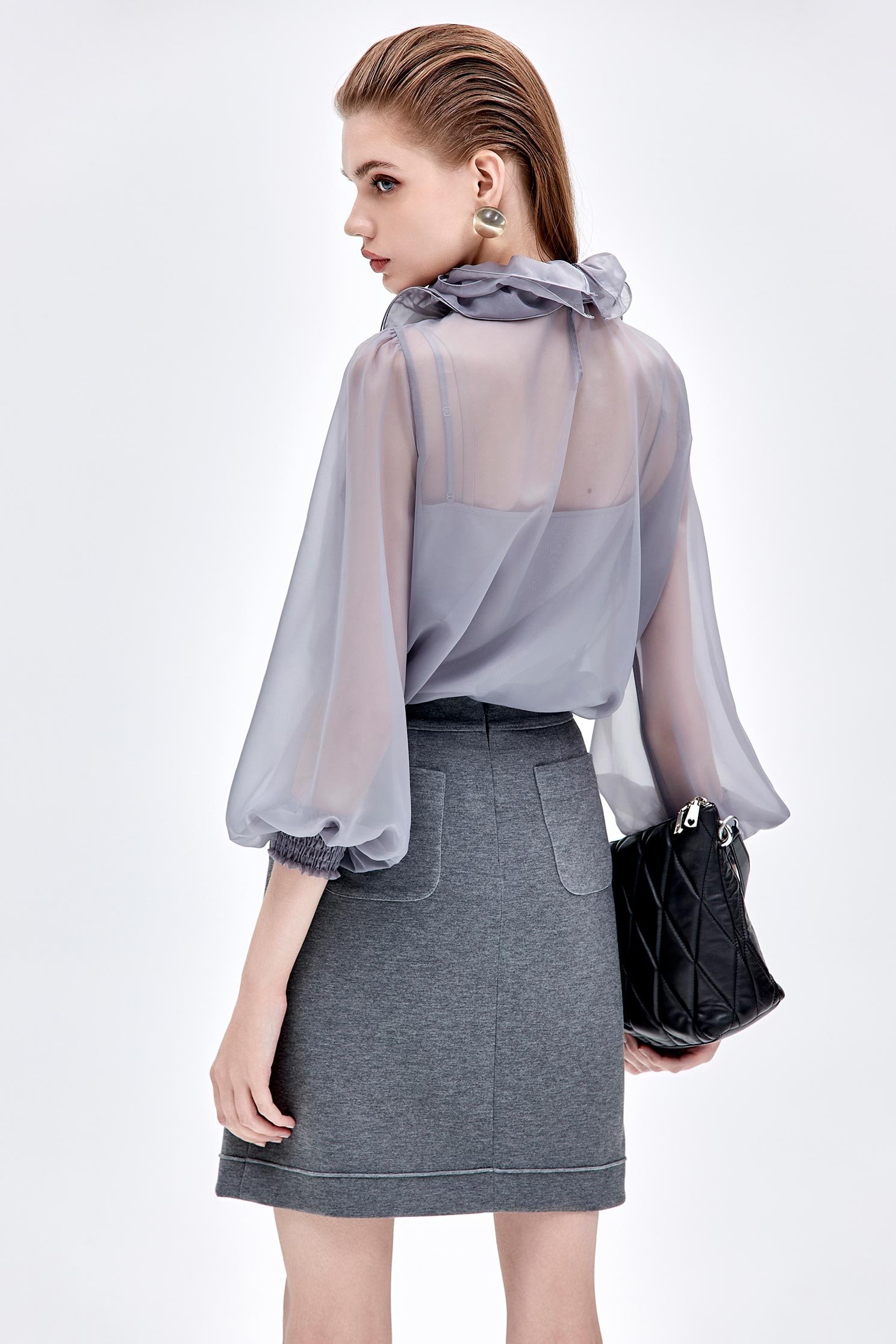 Front Panel Grey SkirtFront Panel Grey Skirt,A-Line skirts,Mini skirts,Season (AW) Look